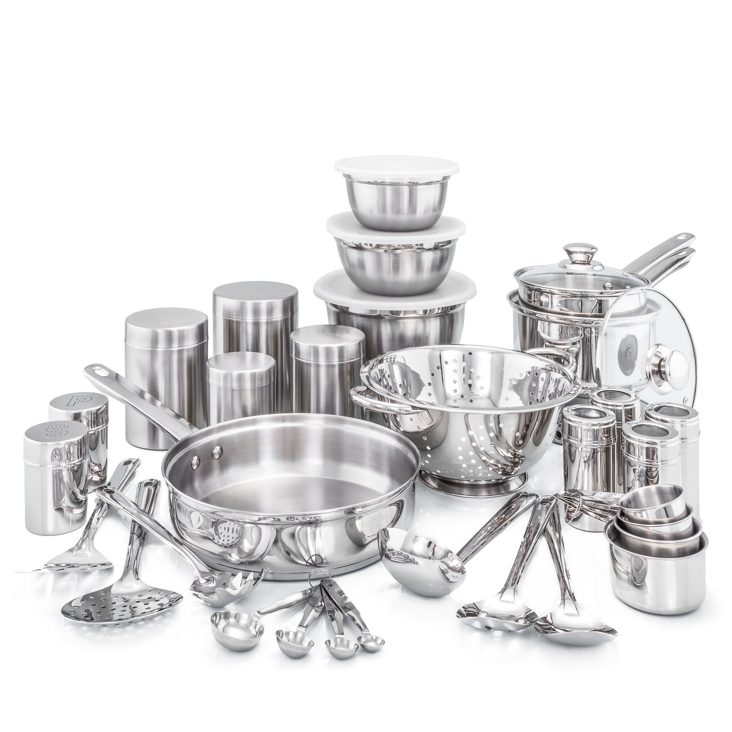 Old Dutch 36-Piece Stainless Steel Cookware Set - Complete Kitchen Essentials for Cooking, Baking & Serving | Perfect for Home Chefs & Family Meals