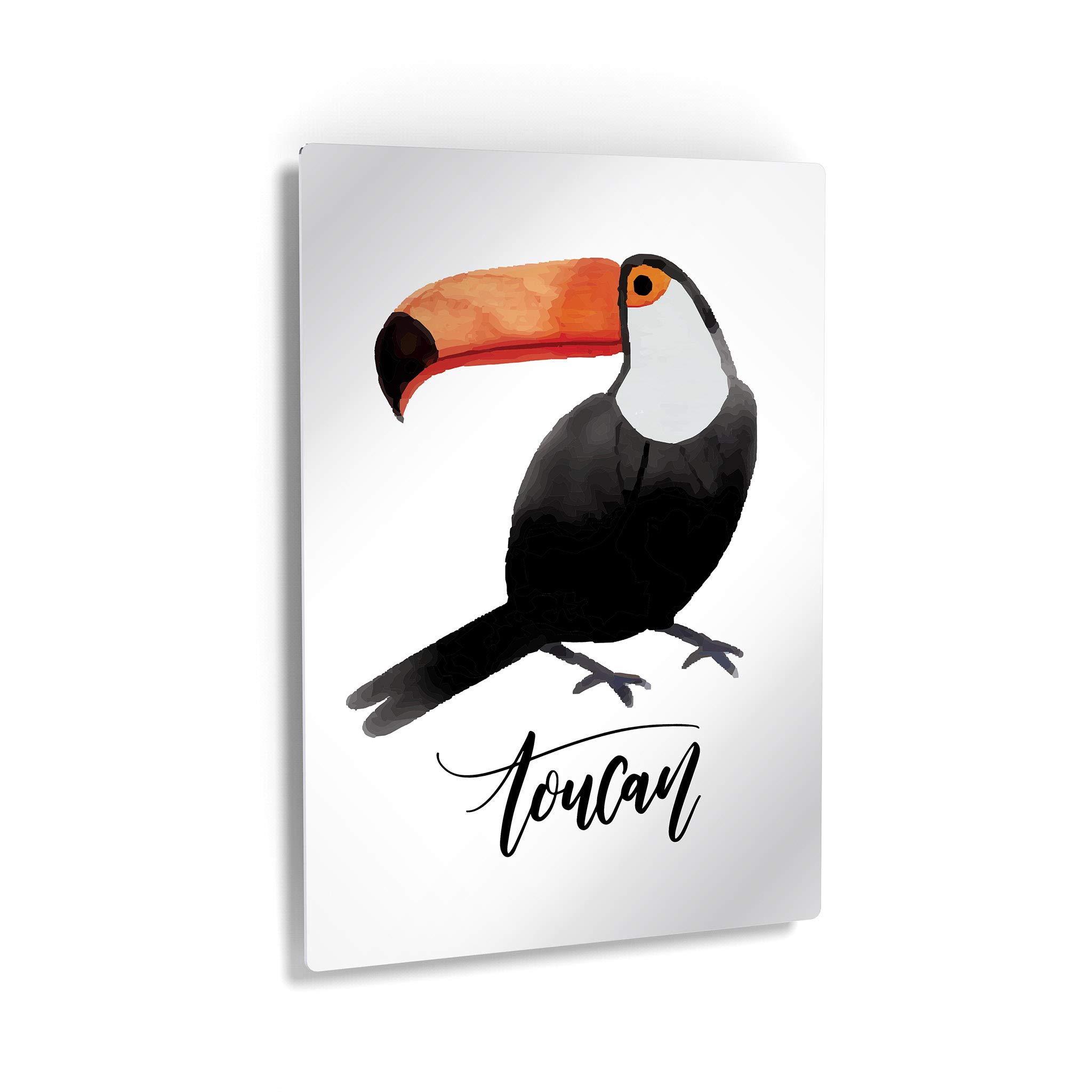 Vibrant Toucan Watercolor Metal Print - 12x8 Inch Kids Room Decor, Nursery Wall Art, Baby Room Decor | Made in USA | Perfect for Playrooms, Bedrooms & Gifts