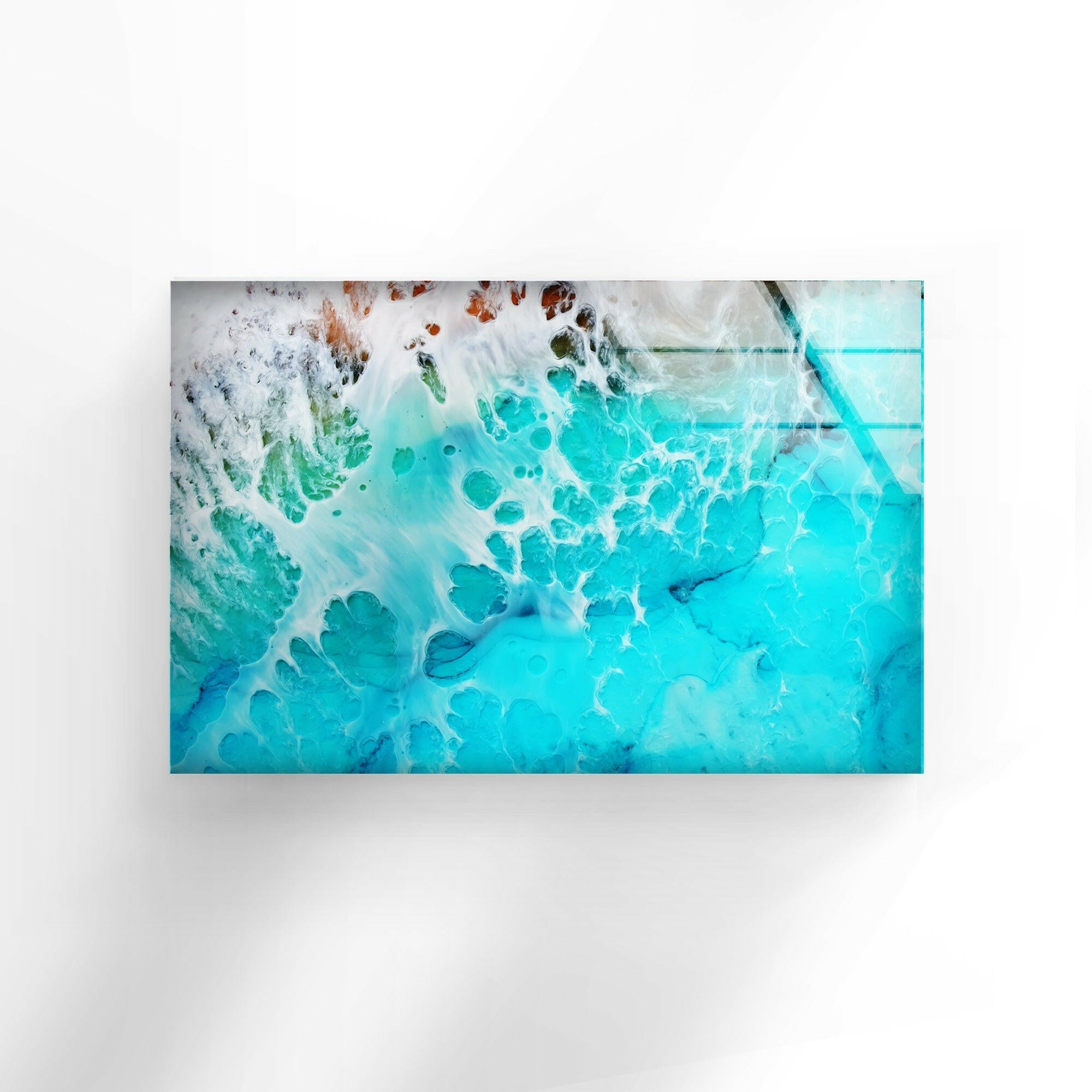 Stunning Ocean Aerial View Glass Wall Art - Modern Coastal Home Decor for Living Room, Bedroom & Office