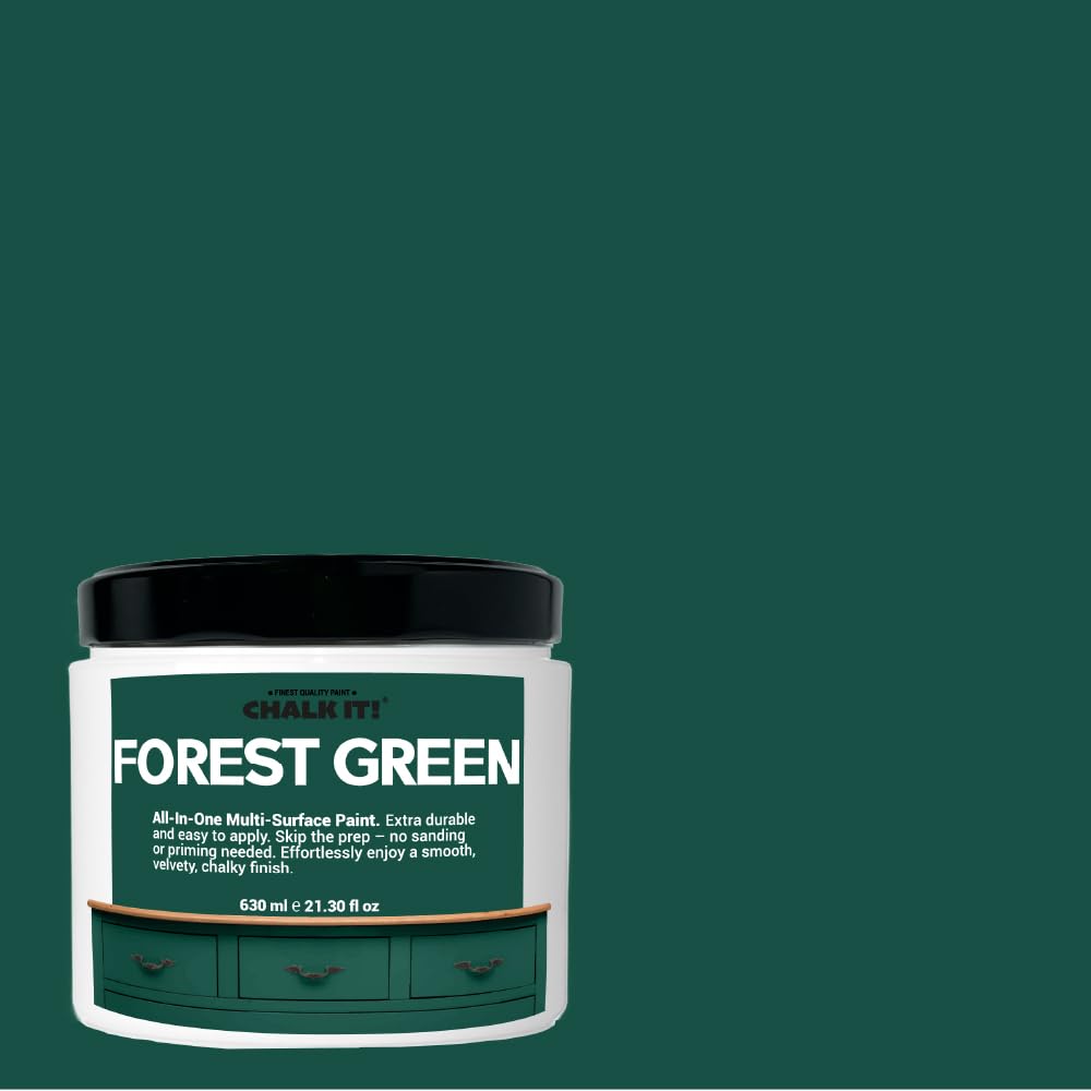 Premium Multi-Surface Paint for Furniture, Ceramic Tiles & Cabinets - Self-Sealing, No Prep No Sanding Required - Durable Home Decor Paint in Forest Green - Perfect for DIY Projects, Home Renovation & Furniture Restoration