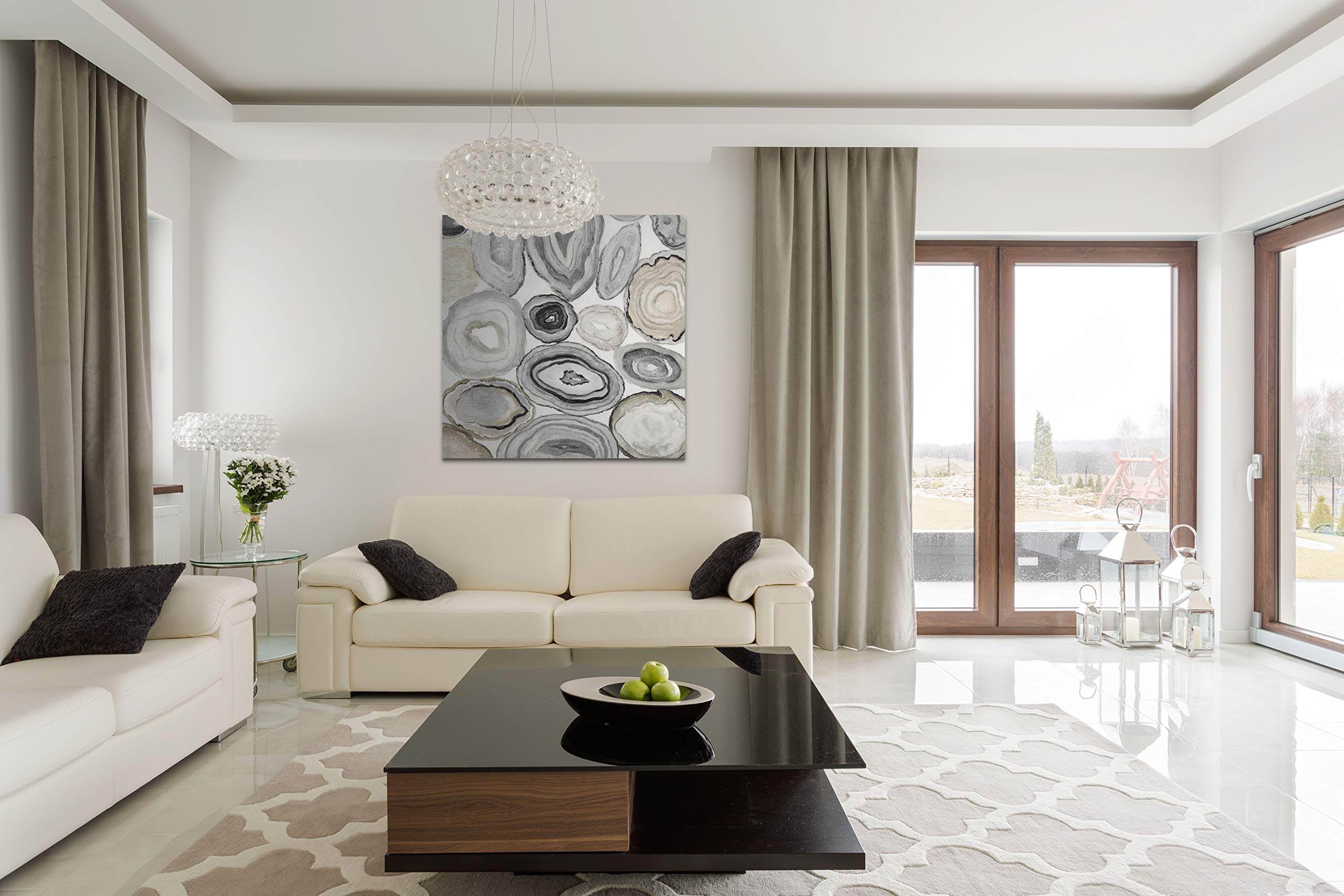 Geode Halves II Gallery Wrapped Canvas Wall Art - 32x32 Inches Home Décor for Living Room, Bedroom, Office - Perfect for Modern Interior Design & Wall Decoration