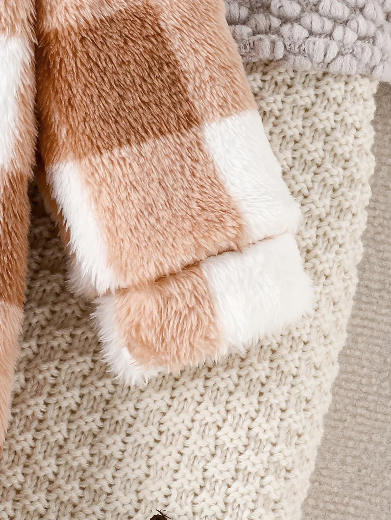 Soft Arctic Velvet Baby Girls' Onesie - Warm Brown Plaid Hooded Romper with Feet for Newborns | Cozy Winter & Fall Outfit for Infants