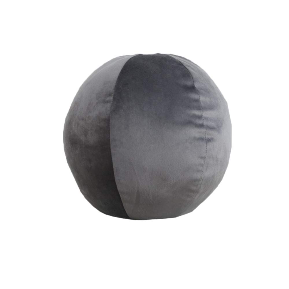 Round Gray Velvet Floor Pillow - 9.8 Inch Filled Cushion for Sofa, Bed & Bay Window | Decorative Throw Pillow Ball for Home & Car Decor | Perfect for Lounging, Reading & Relaxing