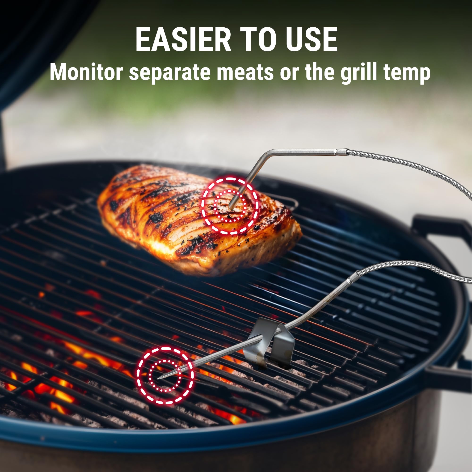 ThermoPro TP904 450 ft Wireless Meat Thermometer with Dual Probes - Bluetooth Digital Cooking Thermometer for BBQ, Oven, Smoker - Perfect for Grilling Chicken, Steaks, Poultry & Outdoor Cooking