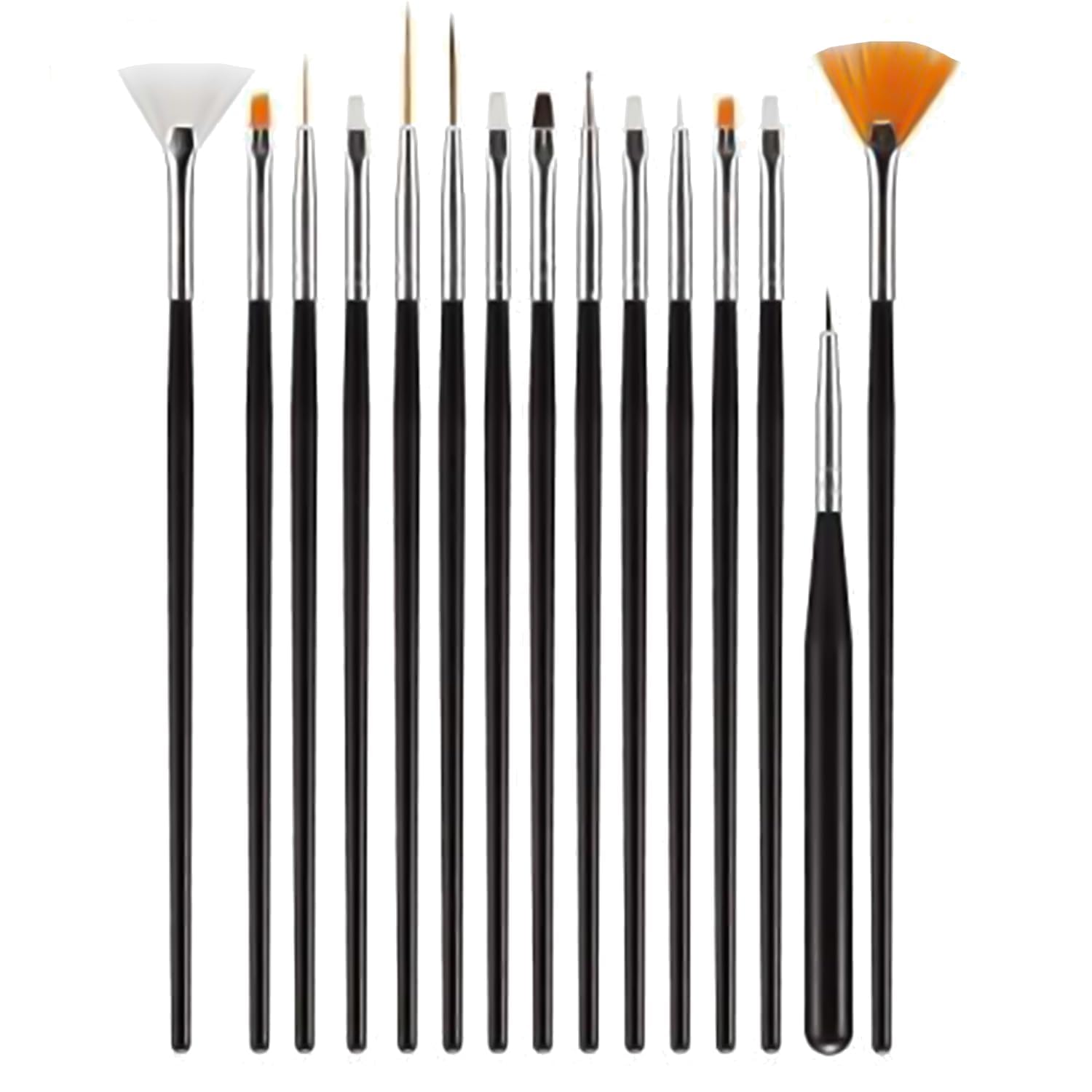 KRENI 15-Piece Nail Art Brush Set with Dotting Tools - Professional Nail Design Kit for Women & Girls | Perfect for Salon, Home Manicures & DIY Nail Art