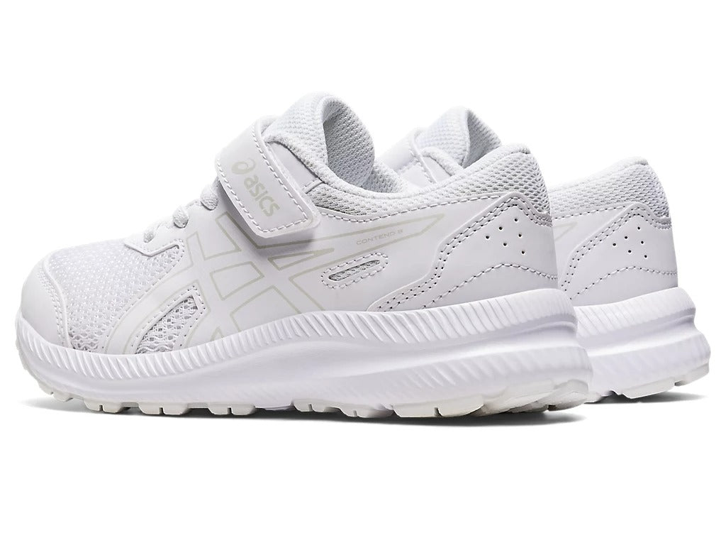 ASICS Kids' CONTEND 8 PS Running Shoes - White/White | Lightweight Athletic Sneakers for Boys & Girls | Perfect for School, Sports & Daily Activities