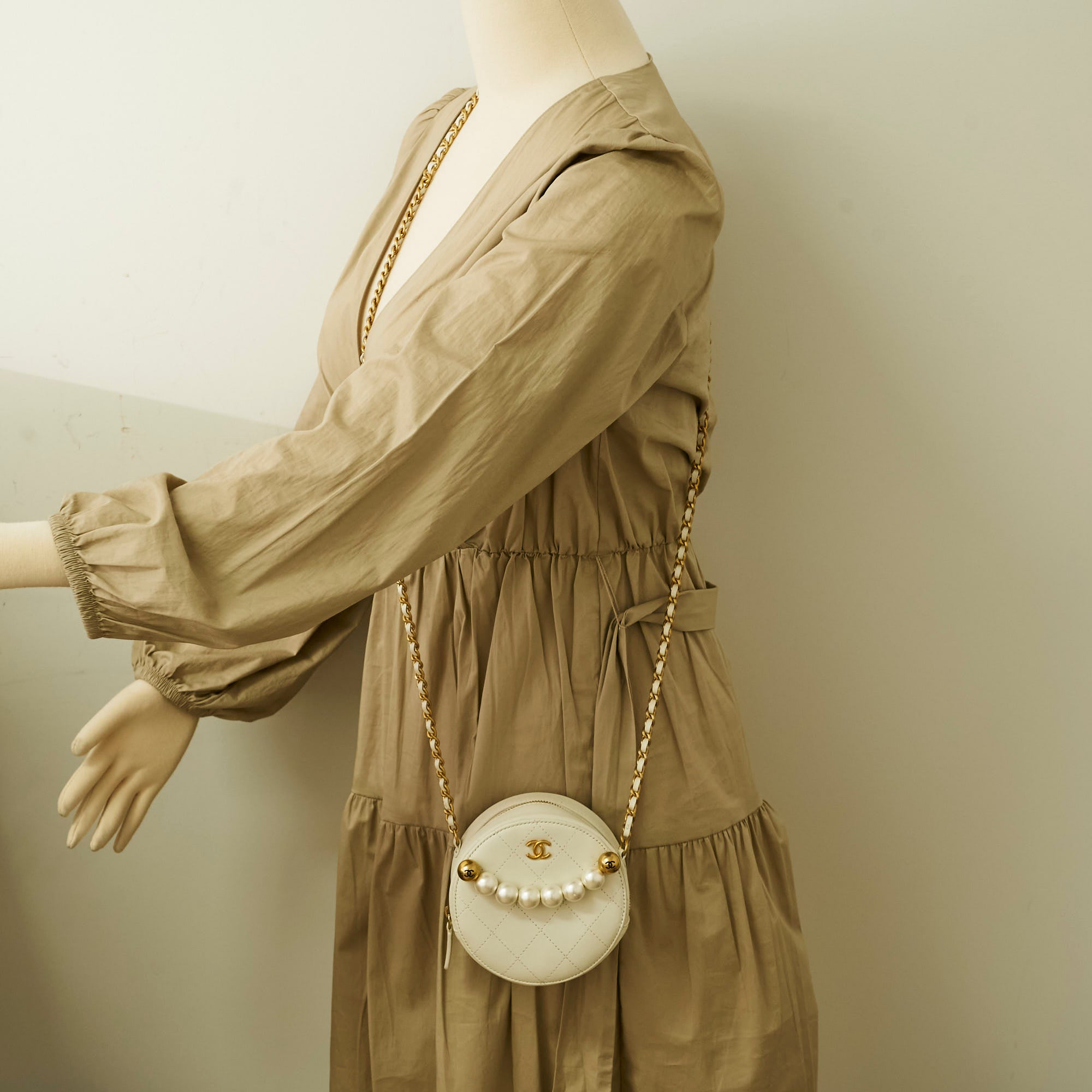 Chanel White Pearl Round Bag - Luxury Designer Handbag for Women | Perfect for Parties, Weddings & Special Occasions