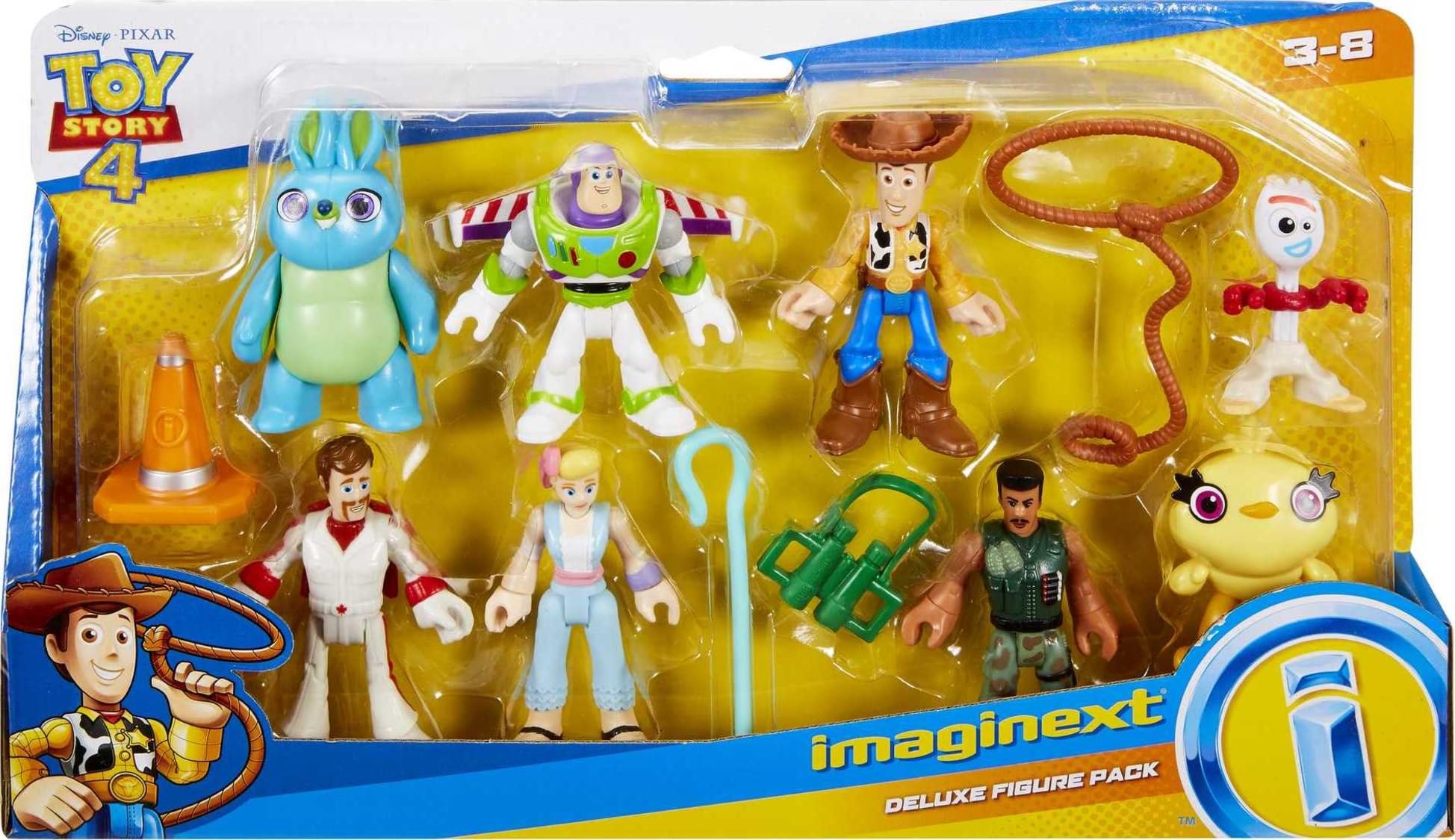Fisher-Price Imaginext Disney Pixar Toy Story 11-Piece Deluxe Figure Set with Buzz Lightyear & Woody - Preschool Pretend Play Toys for Kids Ages 3+ - Perfect for Birthday Gifts, Storytelling & Role-Playing Games