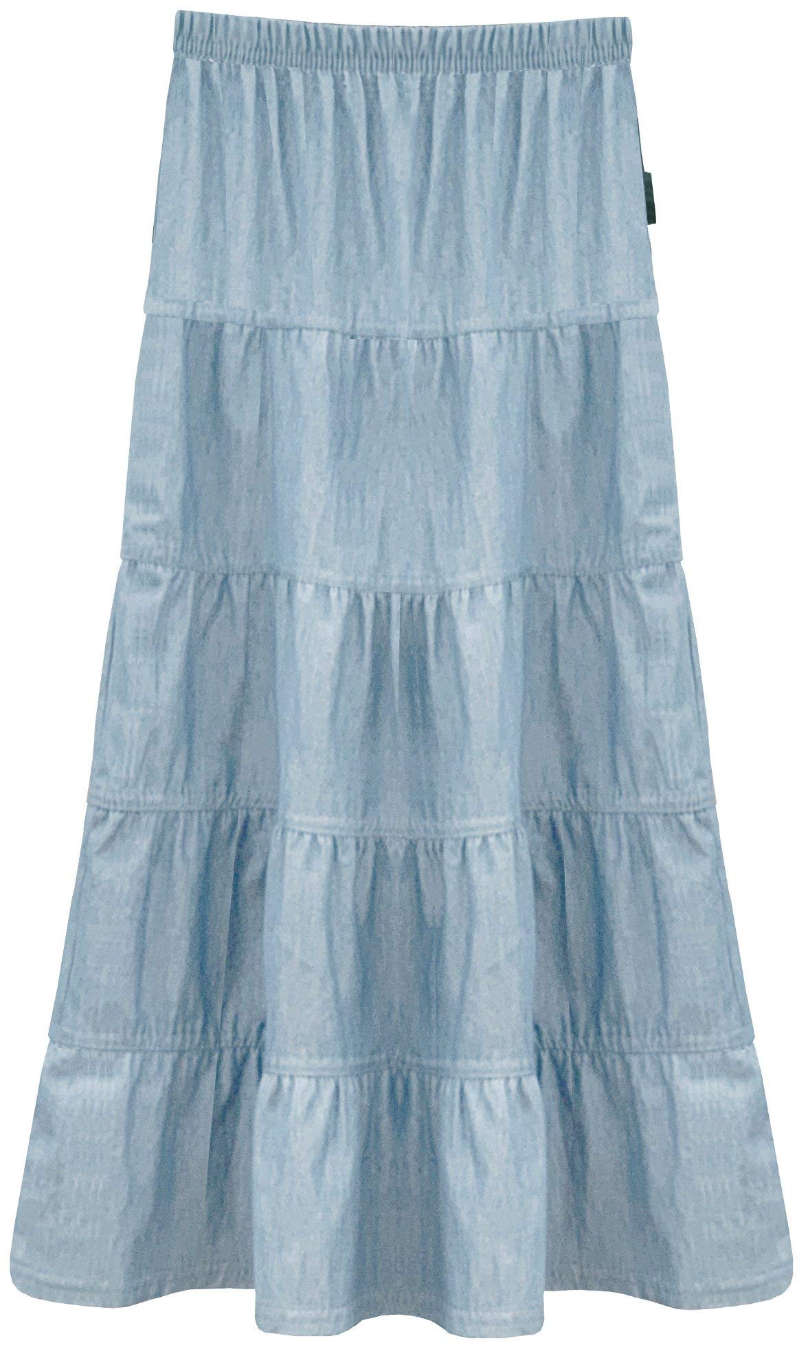 Girl's Denim Tiered Skirt for Kids 4-18 Years - Casual & Playtime Wear
