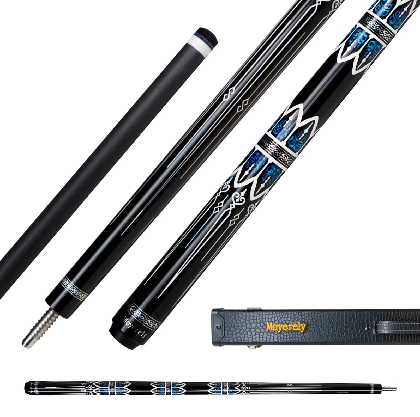 Premium Carbon Fiber Pool Cue - 11.8mm & 12.5mm Low Deflection Professional Billiard Stick with Protective Case | Perfect for Tournament Play & Home Game Rooms