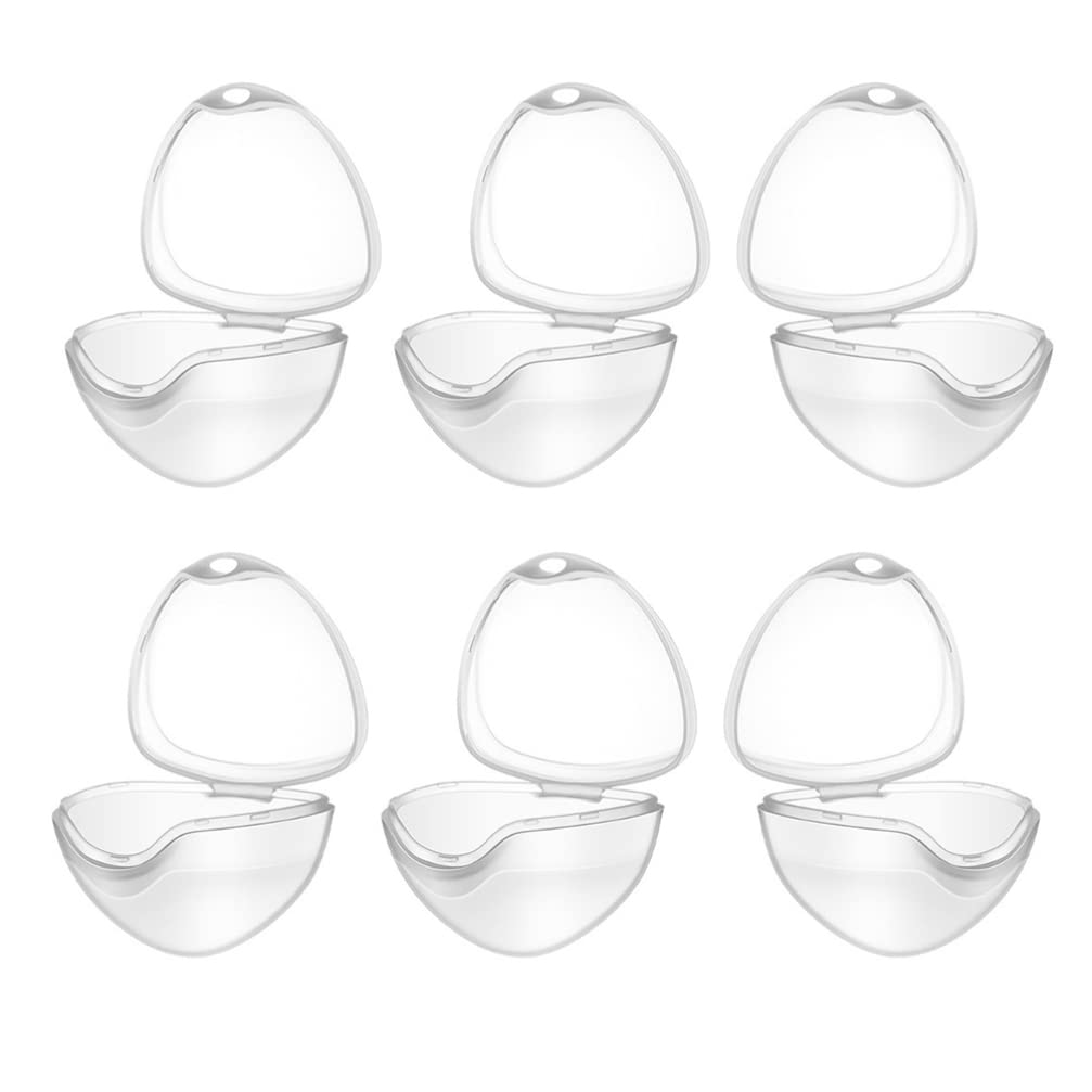 DOITOOL 6-Pack Clear Baby Pacifier Case Holder - BPA-Free Teething Toy Storage Organizer for Diaper Bags, Travel & Home | Portable Pacifier Box for Newborns, Infants (Ideal for Daycare, Stroller & Outdoor Activities)