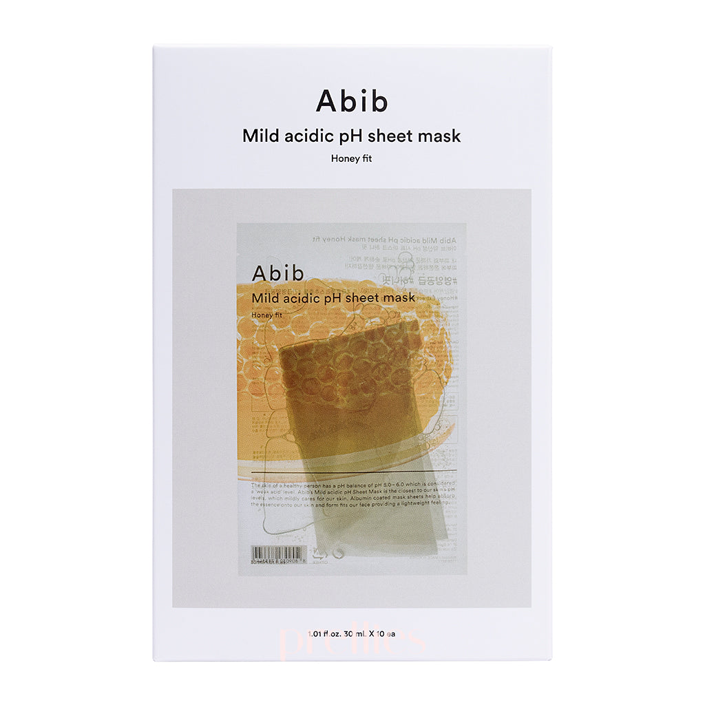 Abib Mild Acidic PH Sheet Mask - Honey Fit (10 Sheet/Box) | Hydrating & Soothing Face Mask for Dry & Sensitive Skin | Korean Skincare for Daily Use & Spa Days
