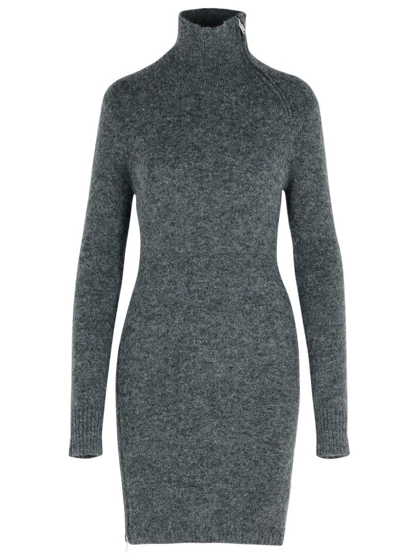 Ohara Dark Grey Baby Alpaca Blend Dress - Soft & Luxurious Women's Knitwear for Fall & Winter, Perfect for Office, Date Night & Holiday Parties
