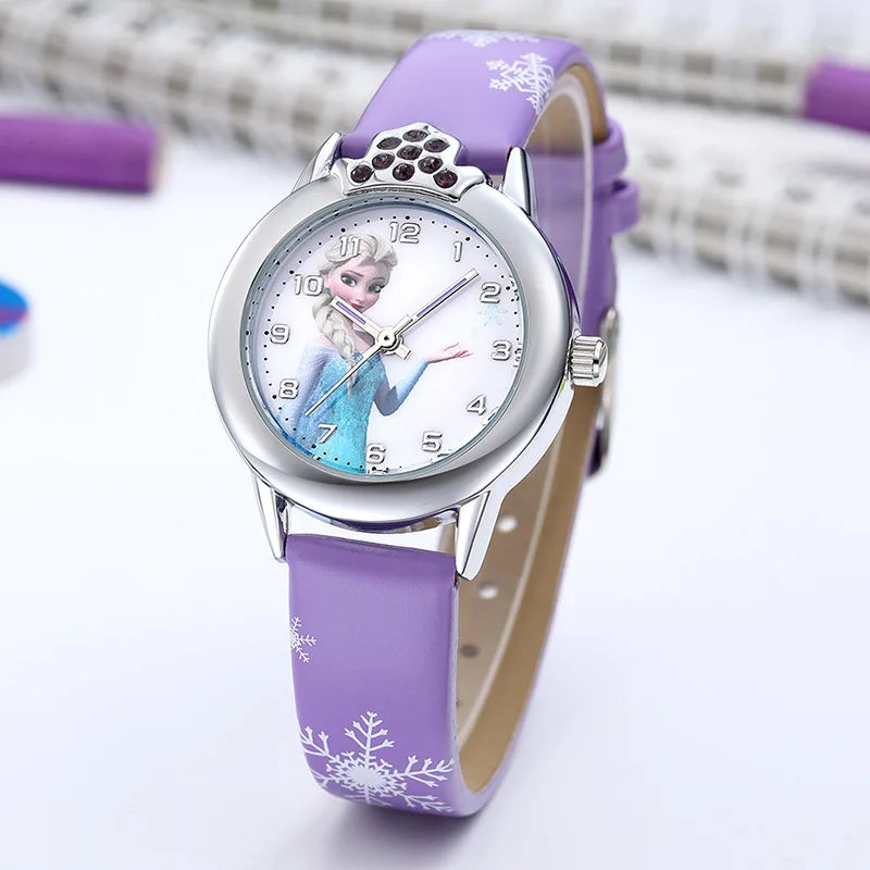 Premium Frozen-Themed Wristwatch for Kids & Collectors - Disney Inspired Elsa Anna Watch - Perfect for Birthday Gifts, Cosplay & Movie Fans (Blue/White)