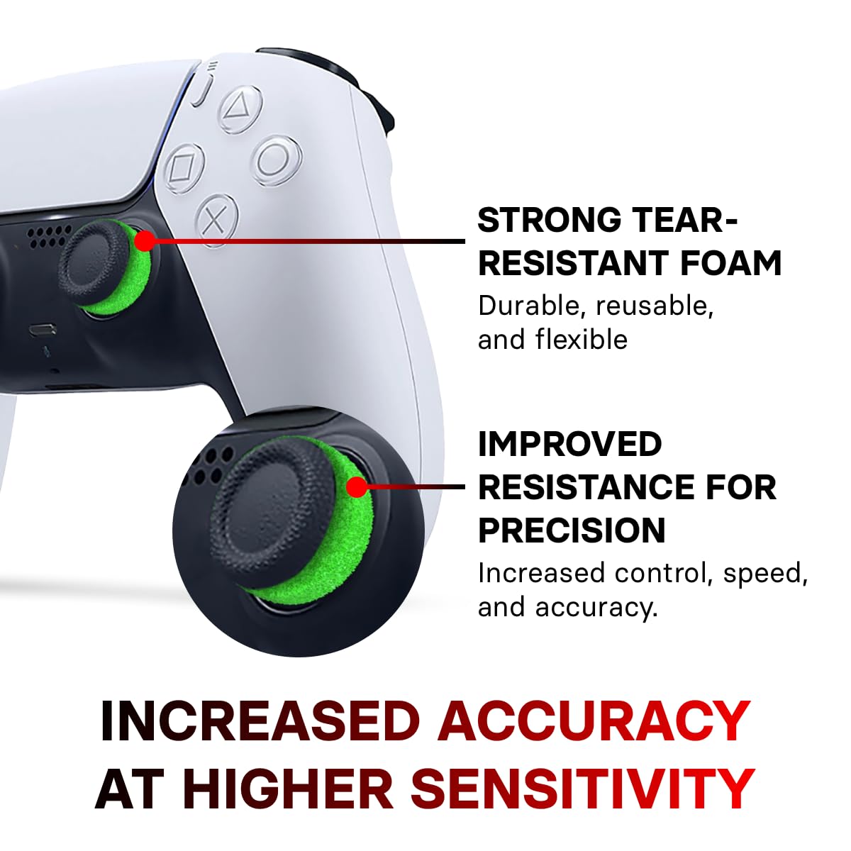 ProFPS PS5 Controller / PS4 Controller Gaming Accessory - 6X Precision Rings & 2X Mixed Thumbstick PS5 Duo Pack - Aim Assist & Aimbot Accessories for PS5 & PS4 - Perfect for FPS Gaming & Competitive Play