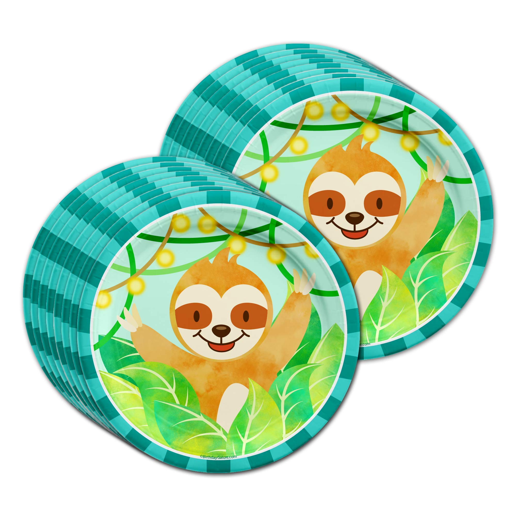 Sloth Themed Birthday Party Supplies Set - 16-Piece Tableware Kit with Plates, Napkins & Cups for Kids' Party Decorations | Perfect for Sloth Lover's Birthday, Baby Shower & Themed Celebrations