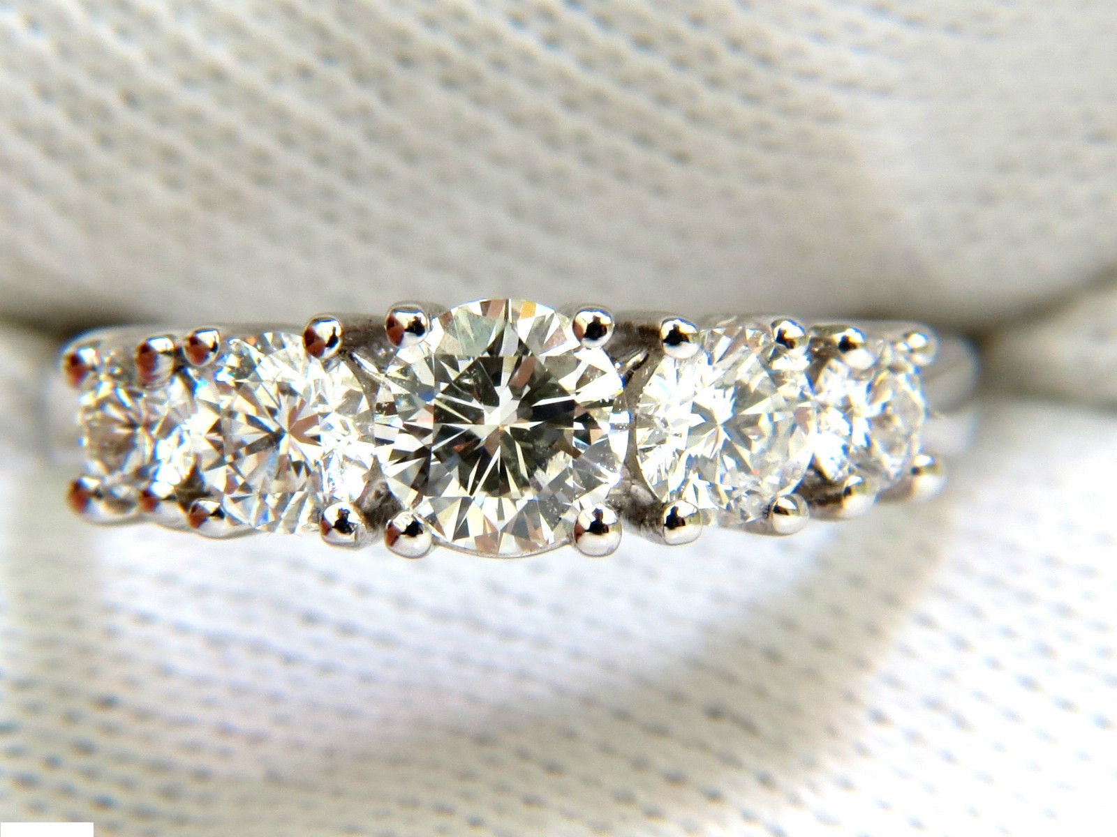 1.20CT Diamond Band Ring with 5 Stones in 14KT Gold (H/VS) - Elegant Jewelry for Weddings, Anniversaries & Special Occasions