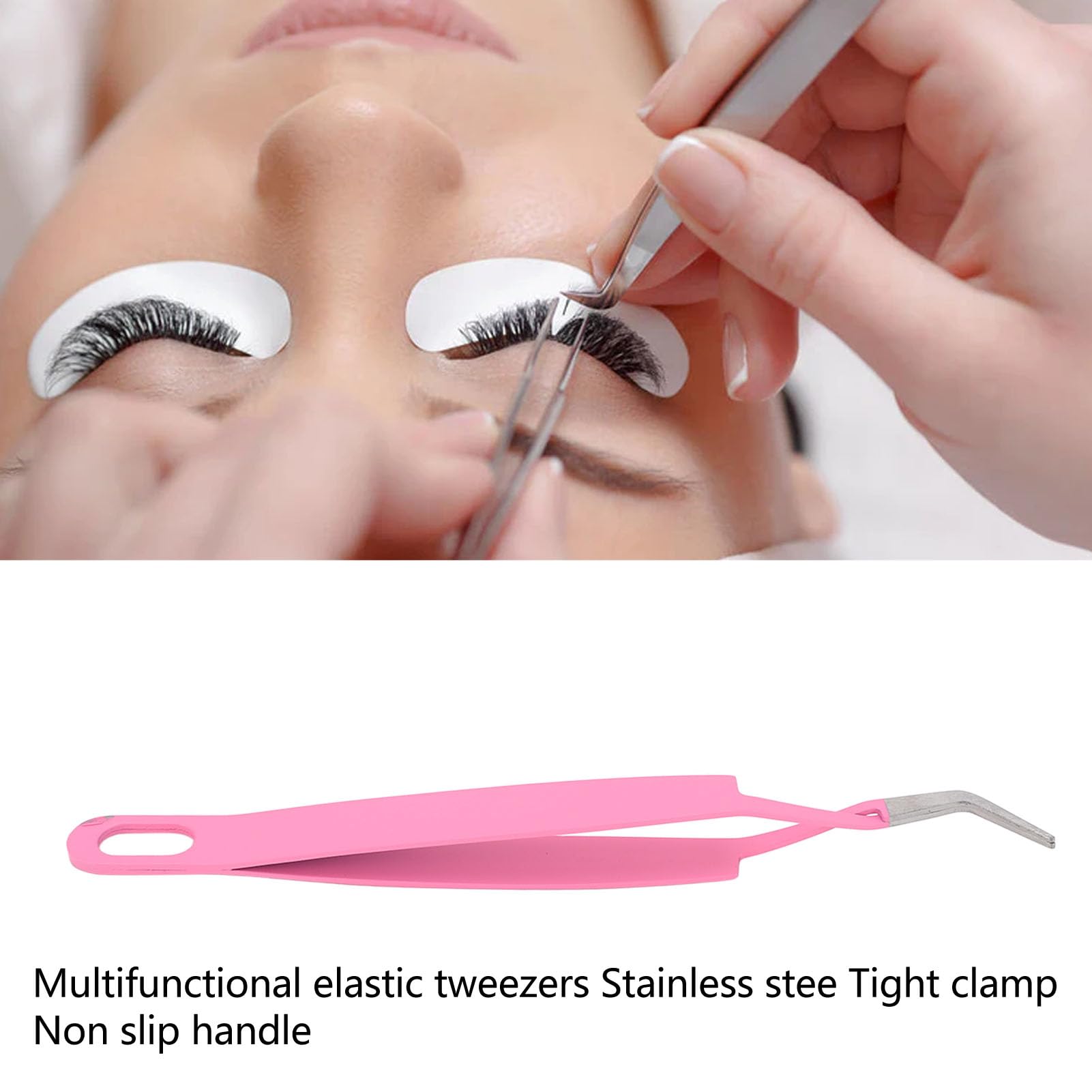 Premium Stainless Steel Lash Tweezer with Curved Tip - Flexible Eyelash Applicator Tool for Comfortable Grip & Easy Use - Perfect for Beginners, Makeup Artists, Women & Girls - Ideal for Salon, Home Makeup & Professional Lash Extensions