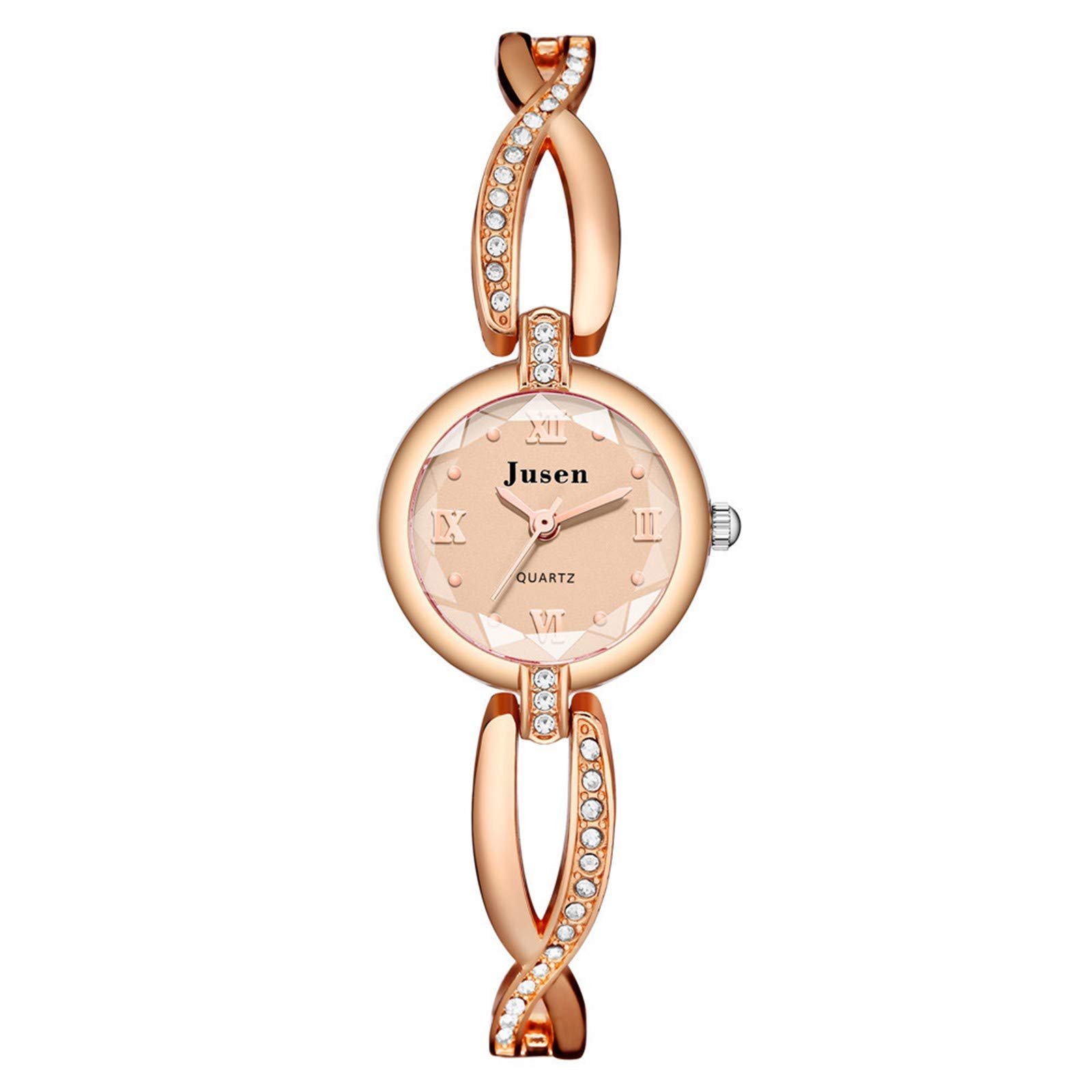 Elegant Diamond Women's Dress Watch - Stylish Bracelet for College & Office