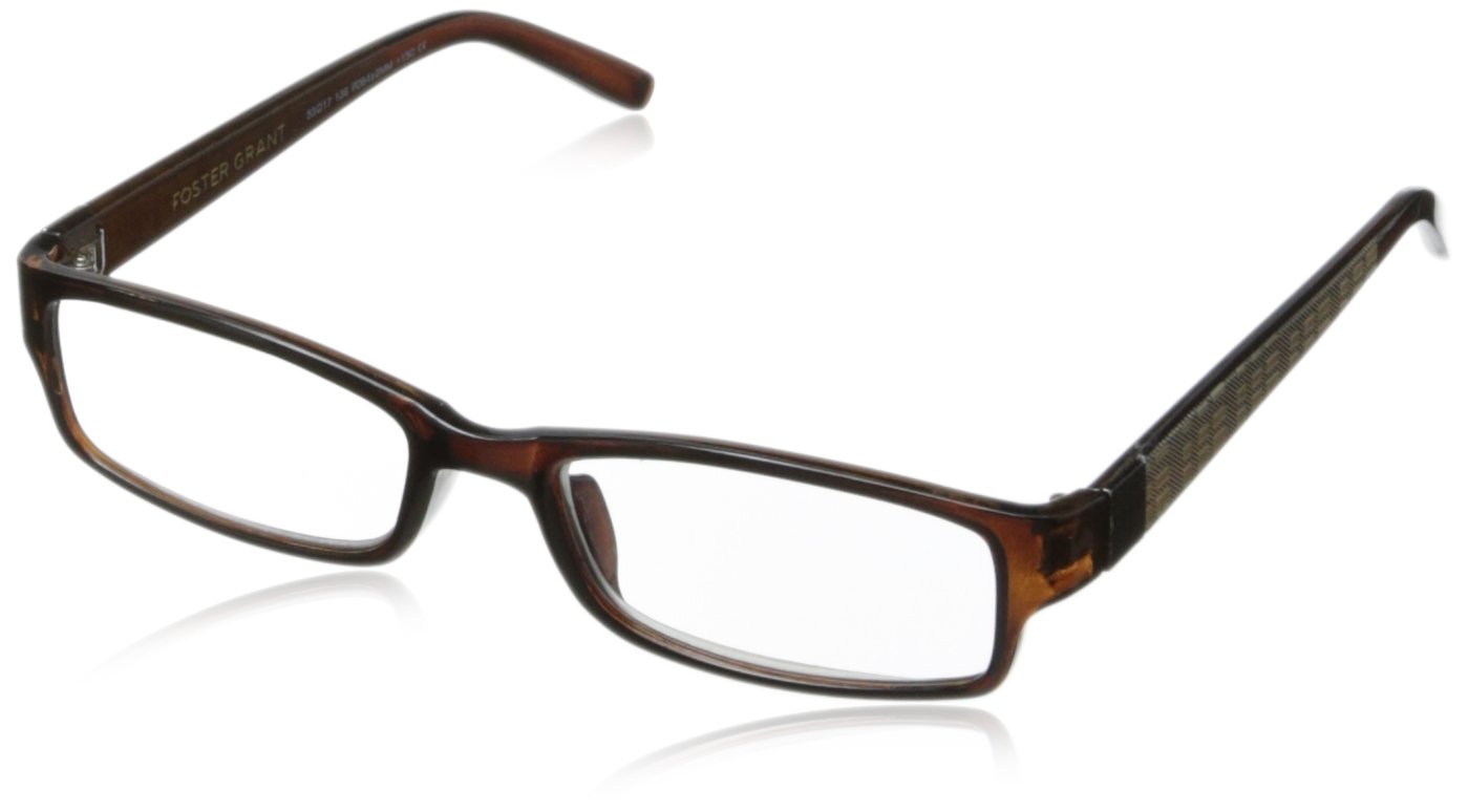 Foster Grant Men's Derick Rectangular Reading Glasses +1.50 to +4.00 Strength | Lightweight & Durable Frame | Perfect for Reading, Computer Use & Daily Wear