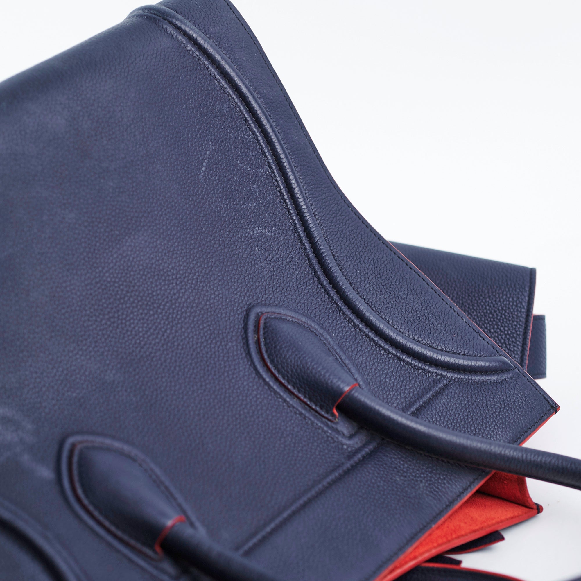 Celine Medium Trapeze Navy Blue Leather Tote Bag for Women | Luxury Designer Handbag for Work, Travel & Everyday Use