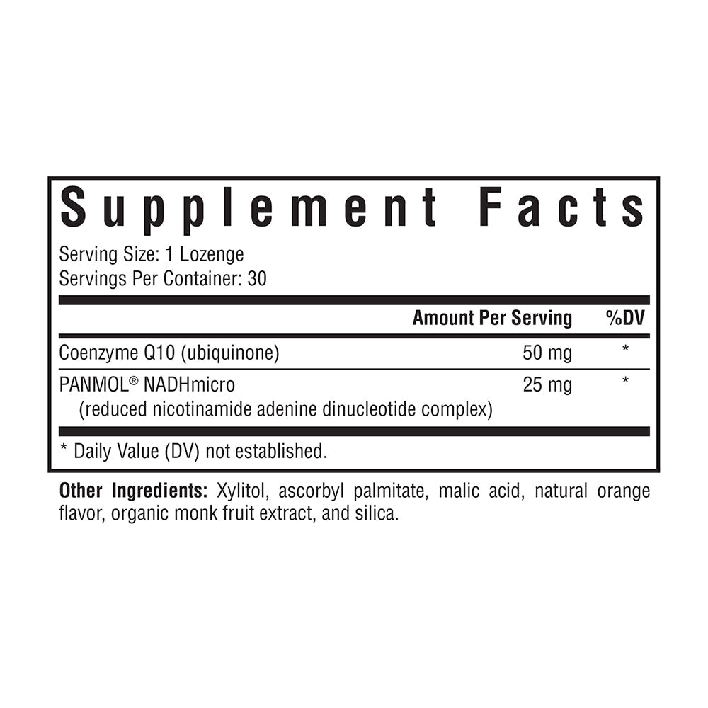 NADH + CoQ10 Supplement - 30 Fast-Dissolve Lozenges for Energy, Focus & Heart Health - Supports Cellular Energy & Brain Function - Perfect for Busy Professionals & Active Lifestyles