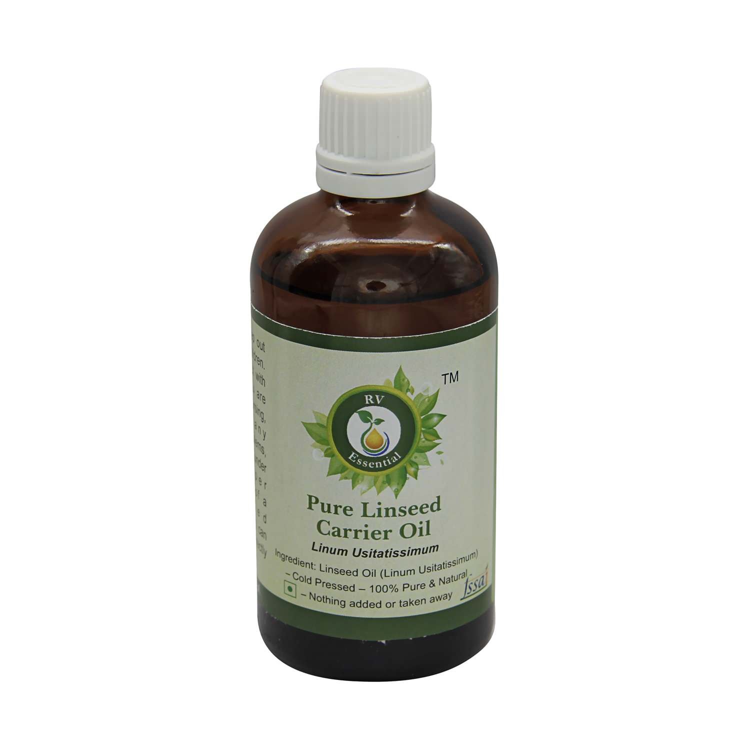 100% Pure Natural Cold Pressed Linseed Oil (Linum Usitatissimum) - 2 x 100ml Pack by R V Essential - Perfect for Cooking, Painting, Hair Care & Wood Finishing