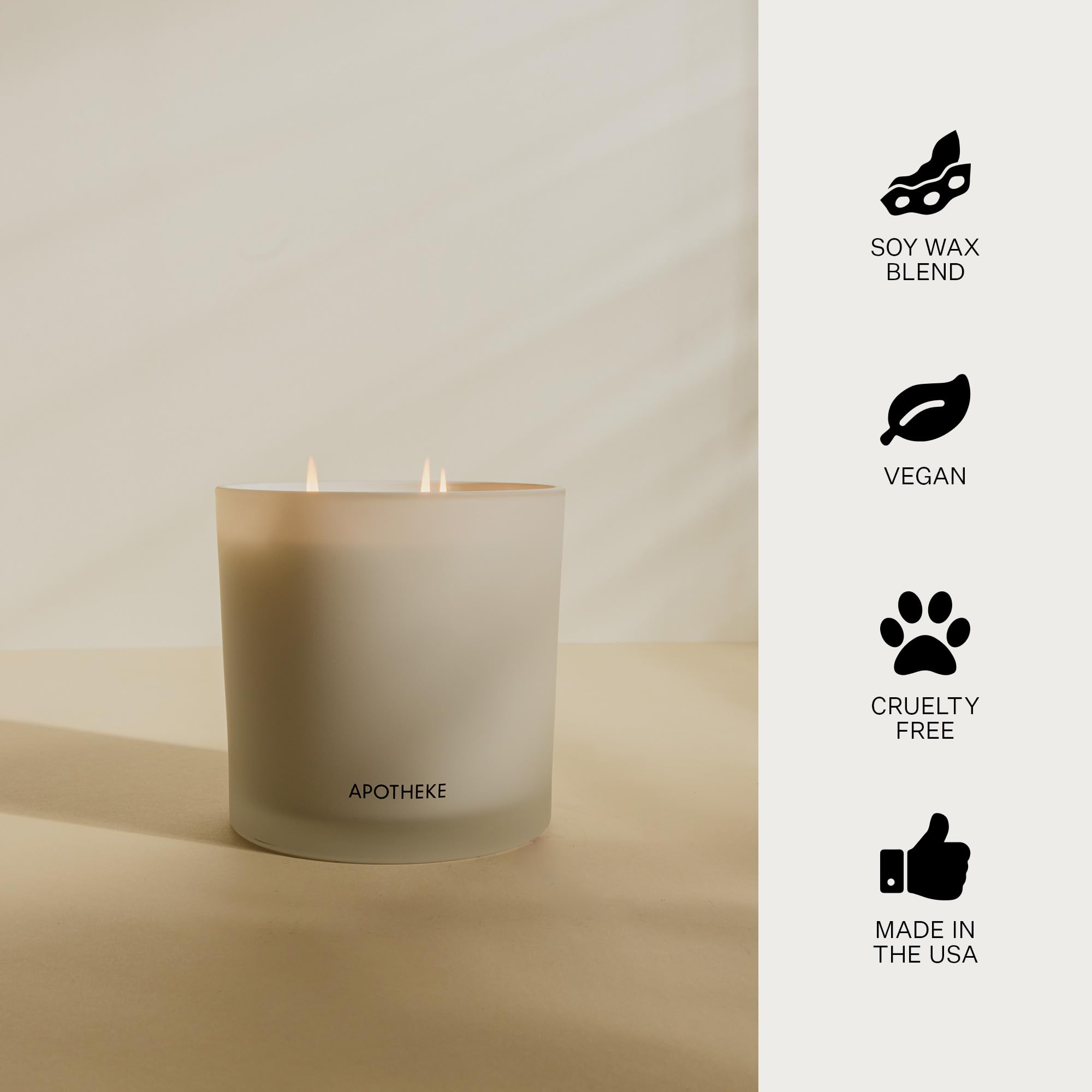 Apotheke 3-Wick Scented Soy Wax Candle - Wild Mint & Ivy Aroma, 26 oz Jar, 120-140 Hours Burn Time | Cedarwood, Oakmoss, Patchouli, Eucalyptus | Home Fragrance for Relaxation, Meditation & Aromatherapy