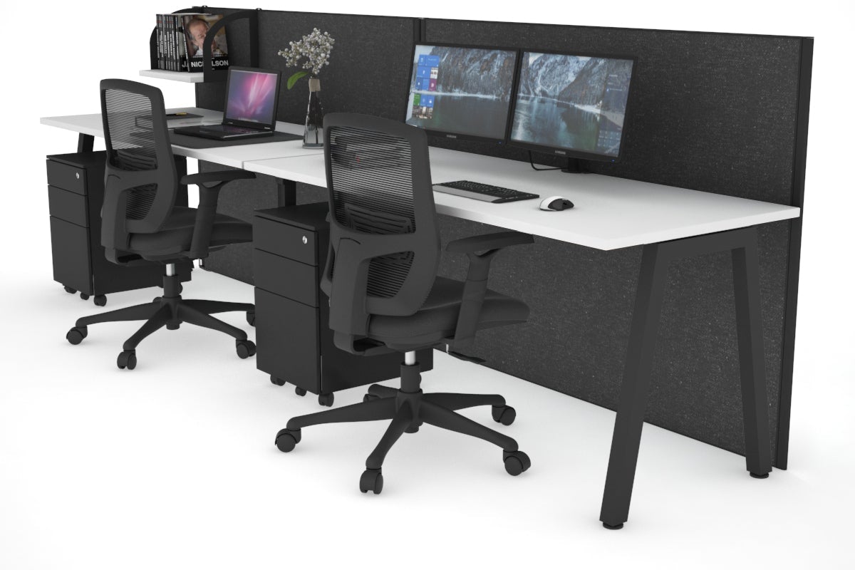 Horizon Quadro 2 Person Standing Desk | 1800L x 700W Adjustable Office Workstation | Perfect for Shared Workspaces & Collaborative Environments
