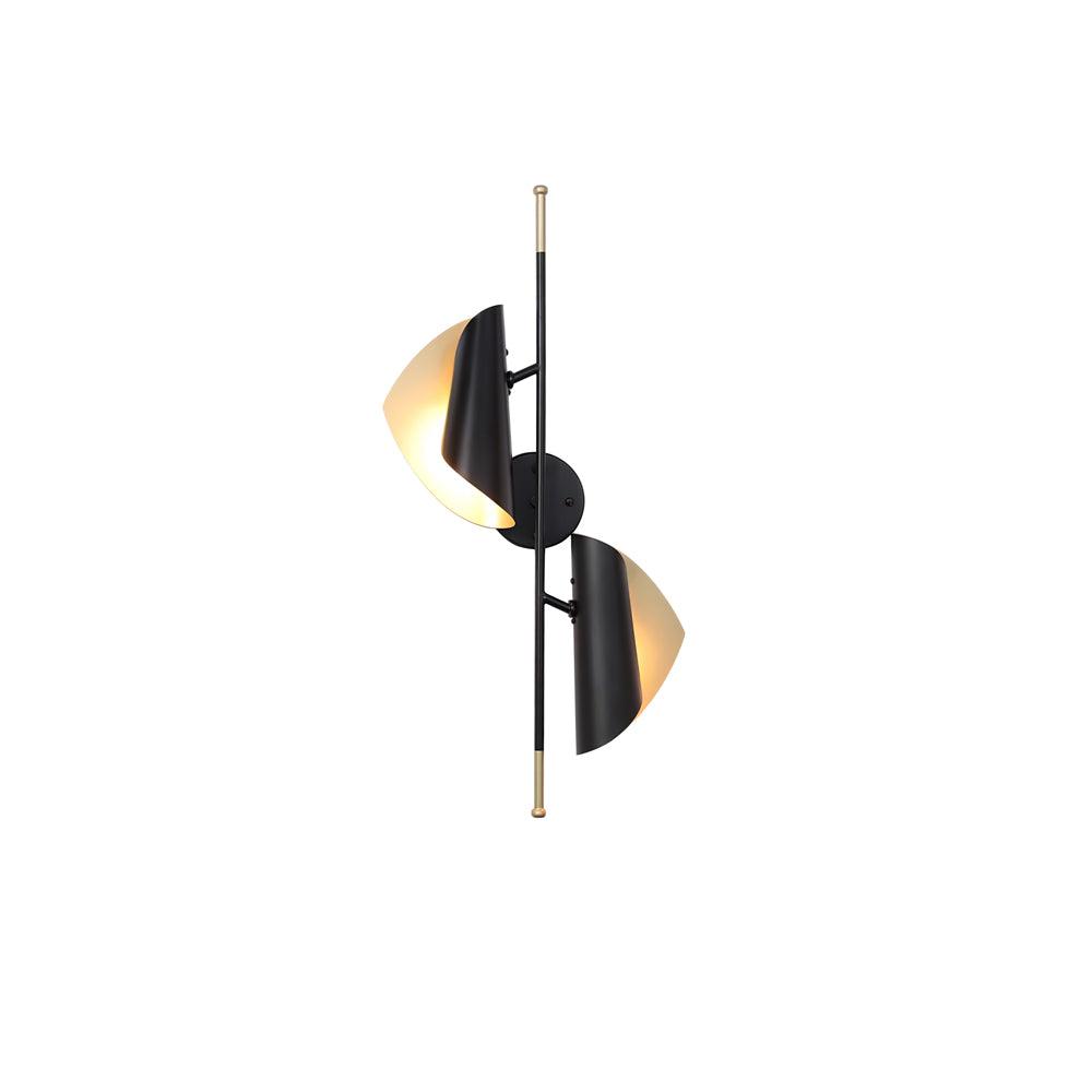 Cigale Double Sconce Wall Light - Modern Brass Wall Sconce with Glass Shades for Bedroom, Living Room & Hallway Lighting Decor