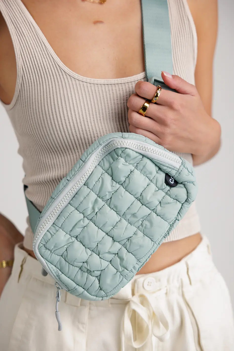 Nylah Quilted Crossbody Bag in Sage Green - Stylish Women's Shoulder Purse for Everyday Use, Travel & Shopping