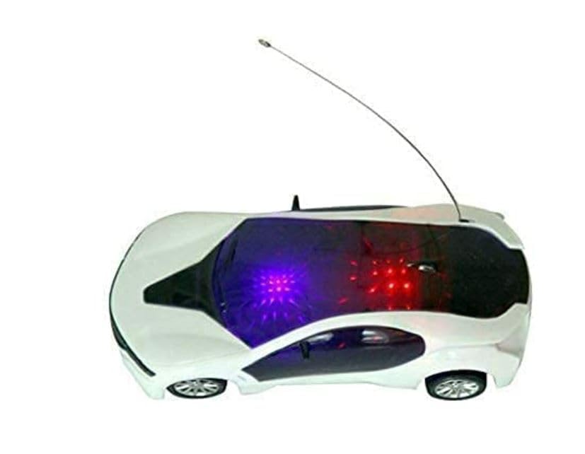 High-Speed Wireless Remote Control Famous Car with 3D Lights - Full Function (Left/Right Turns, Forward/Reverse) - Perfect Gift for Kids & Boys (White, 1-Piece) - Ideal for Indoor Racing, Birthday Parties & STEM Learning