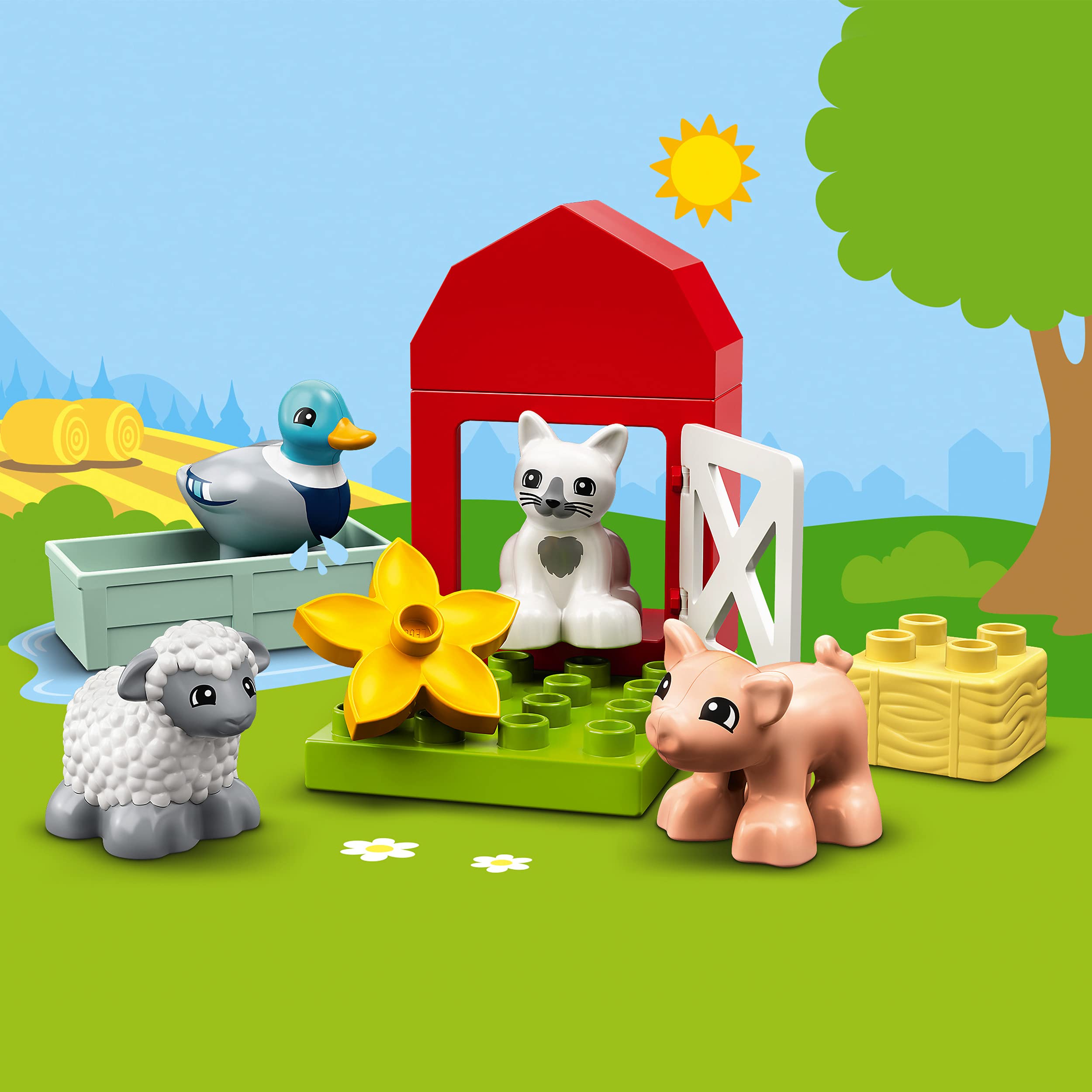 LEGO 10949 Duplo Town Farm Animals Toy for Toddlers Ages 2+ with Animal Figures – Educational Building Blocks for Preschoolers & Fun Farm Playset for Kids