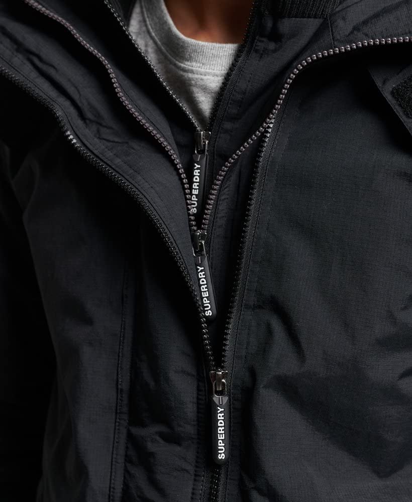 Superdry Men's Waterproof Rain Jacket - Lightweight Windproof Outdoor Coat for Hiking, Camping & Travel