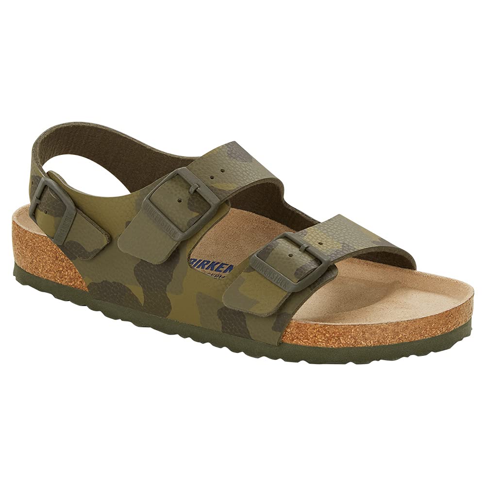 Birkenstock Men's Amalfi Leather Soft Footbed Milano Sandals - Comfortable Leather Slip-On Sandals for Men, Perfect for Summer, Beach, Travel & Casual Wear