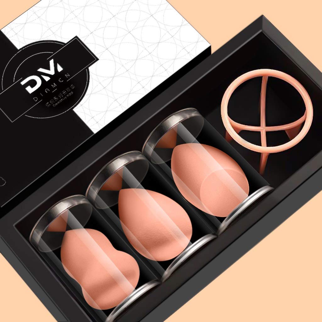 3 Pack Wet & Dry Makeup Sponge Set - Beauty Blender for Foundation, Liquid, Cream & Loose Powder - Multi-Colored Cosmetic Blending Sponges (Color G) - Perfect for Flawless Makeup Application at Home or Professional Use