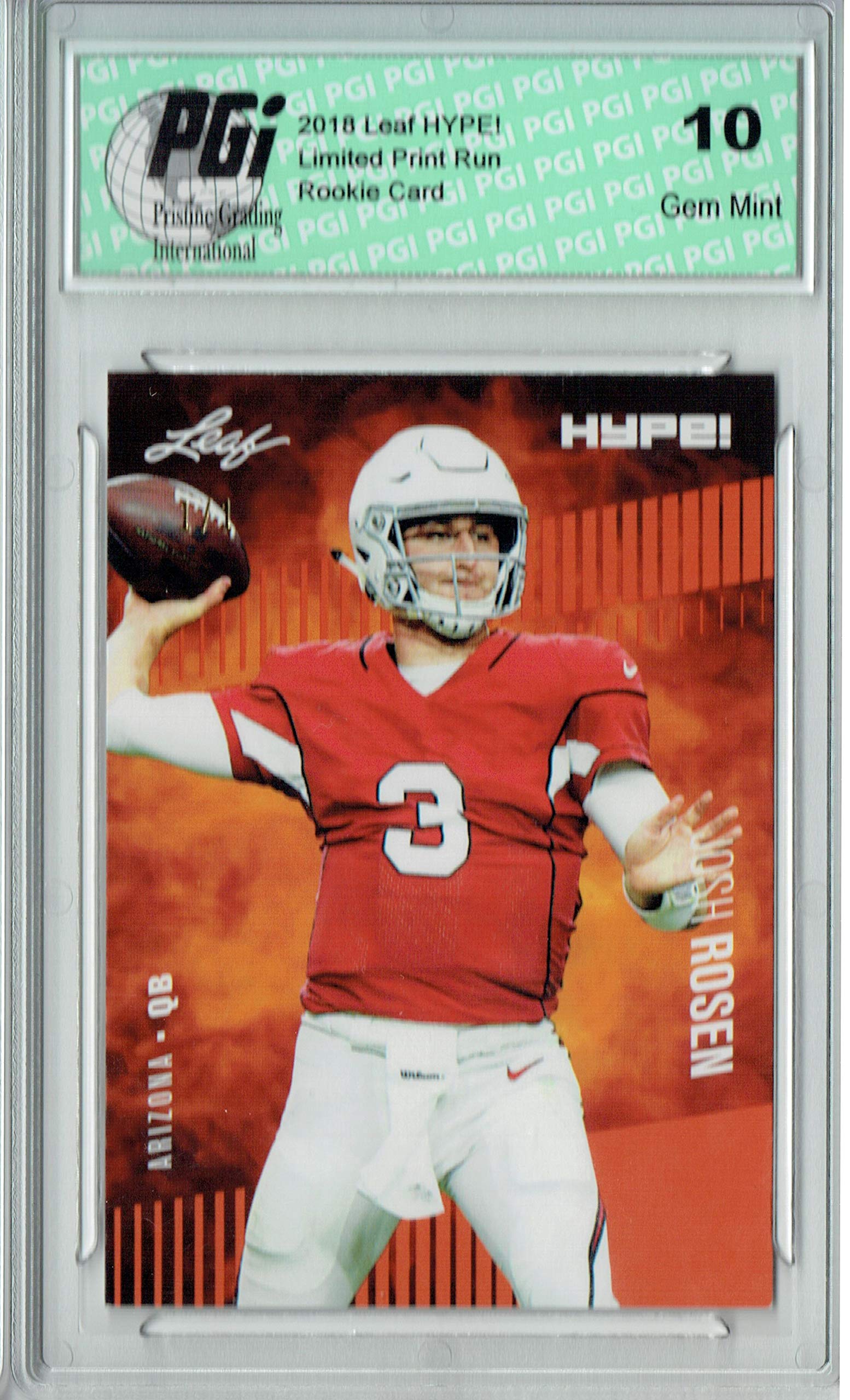 Josh Rosen 2018 Leaf HYPE! #6A Masterpiece True 1 of 1 Rookie Card PGI 10 - Rare Collectible Football Trading Card for Sports Memorabilia Enthusiasts and Investment Collectors