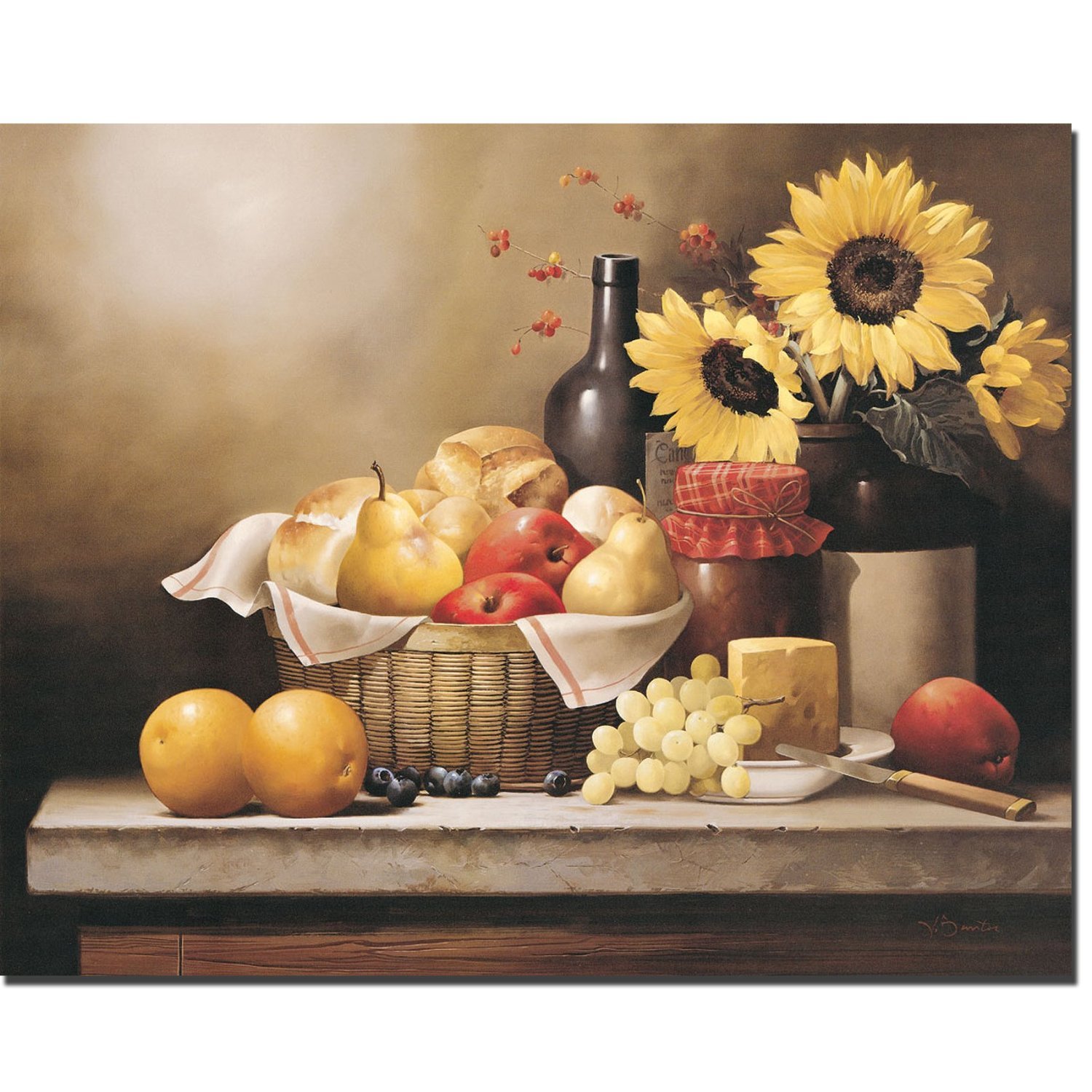 Victor Santos Premium Gallery-Wrapped Canvas Giclee Art Print - On The Kitchen Table - Ready to Hang Medium Size Wall Decor for Dining Room & Kitchen