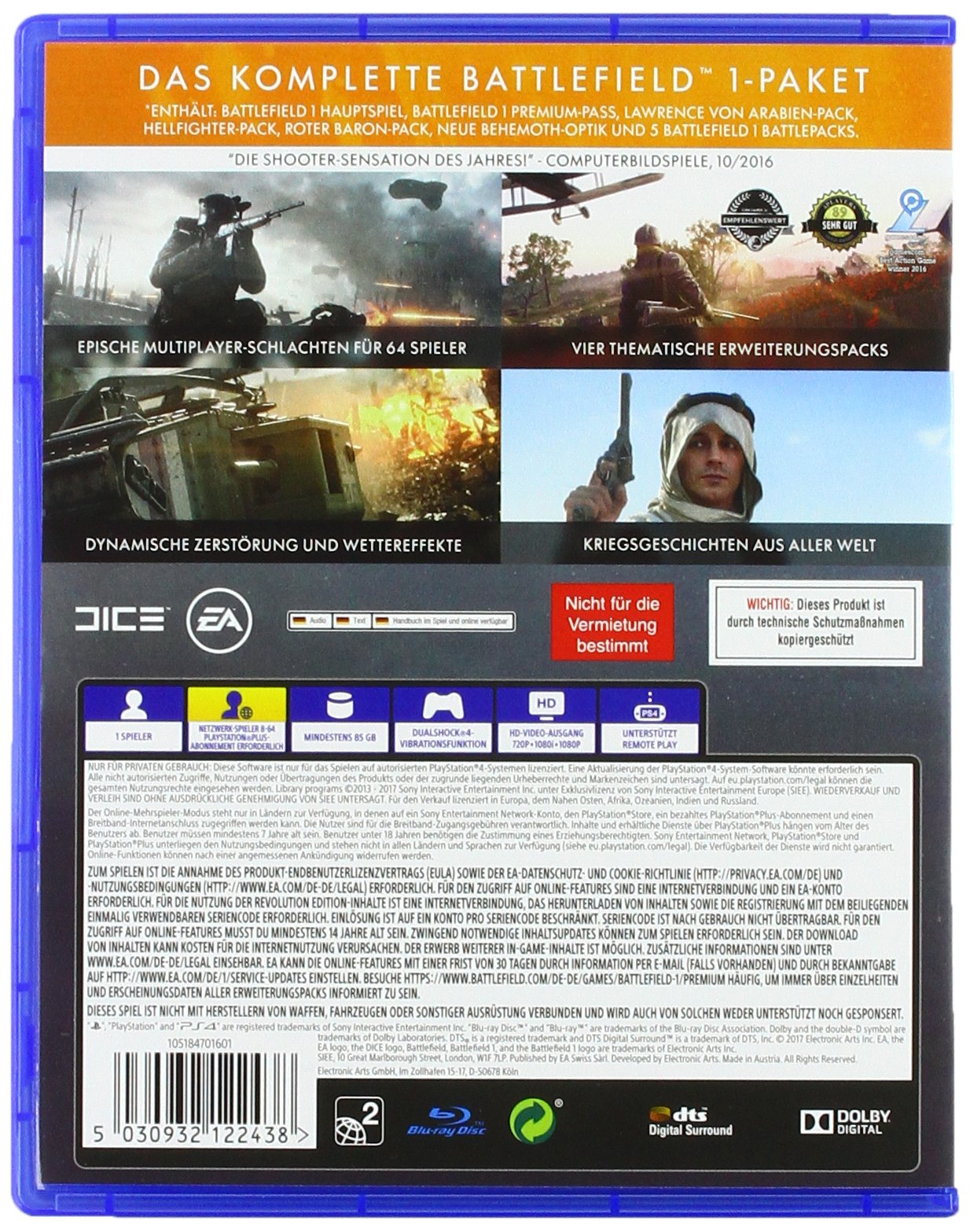 Battlefield 1 - Revolution Edition for PlayStation 4 | WWI FPS Game with All DLCs & Premium Content - Perfect for Multiplayer Battles & War Simulation Enthusiasts