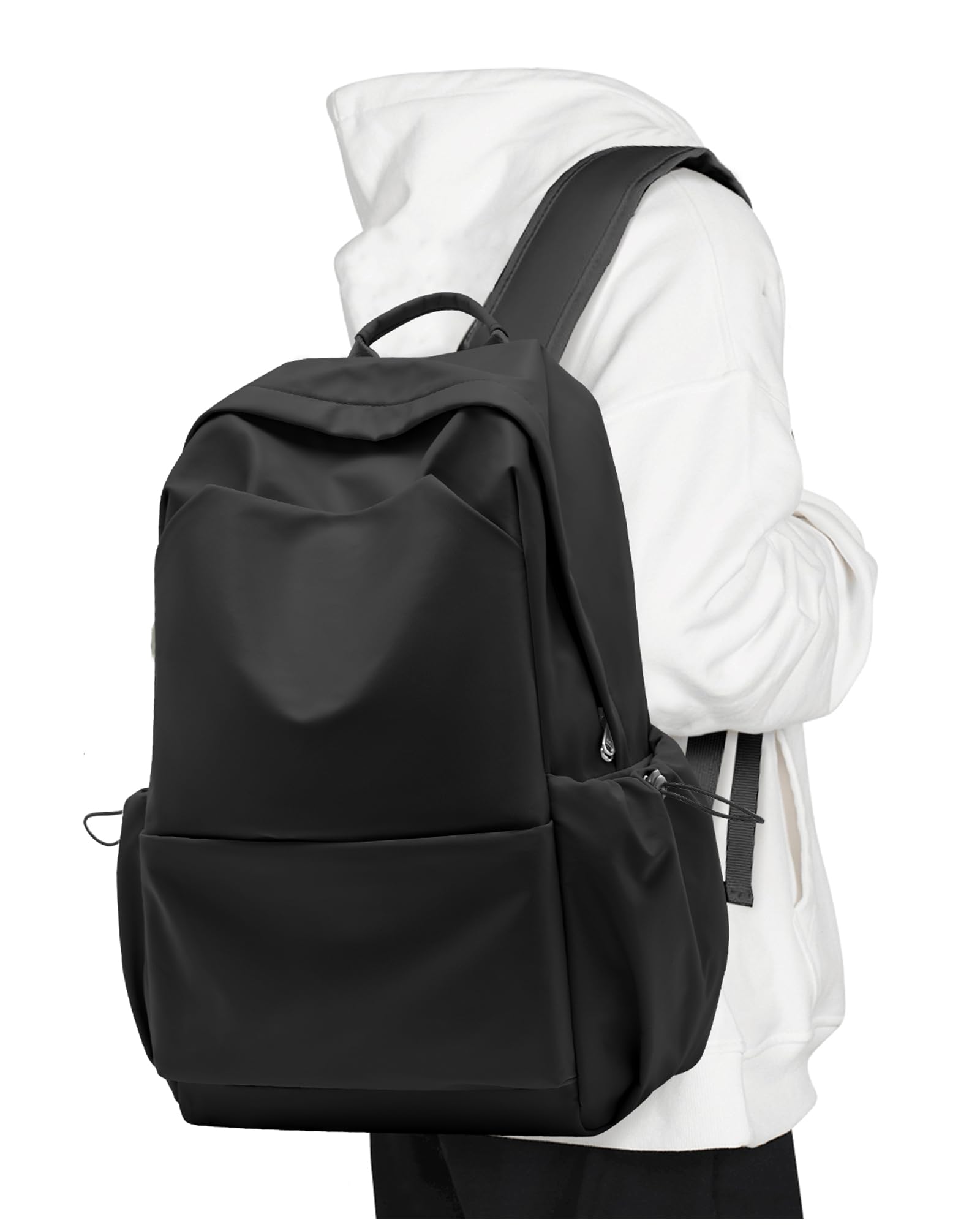 Stylish Black Backpack for Women & Men - Large Lightweight Gym Backpack, Casual Daypack with Laptop Compartment for College, Work, Travel & Outdoor Activities