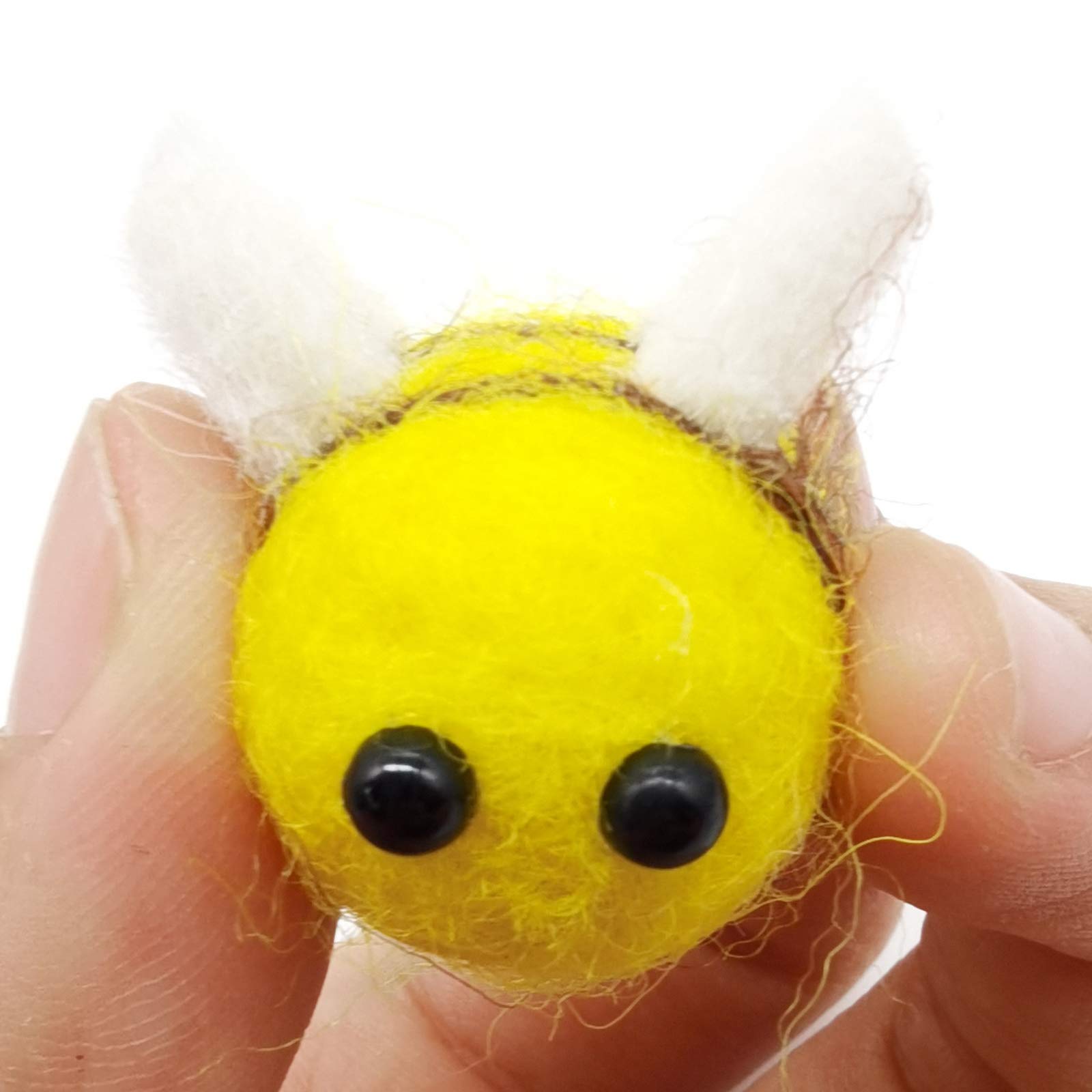 20PCS Wool Felt Bee Craft Balls - DIY Bee-Themed Craft Supplies for Halloween Costumes, Baby Showers, Gender Reveal Parties, Nursery Decorations, and Car Seat Grasping Bead Toys - Perfect for Handmade Decor and Sensory Play