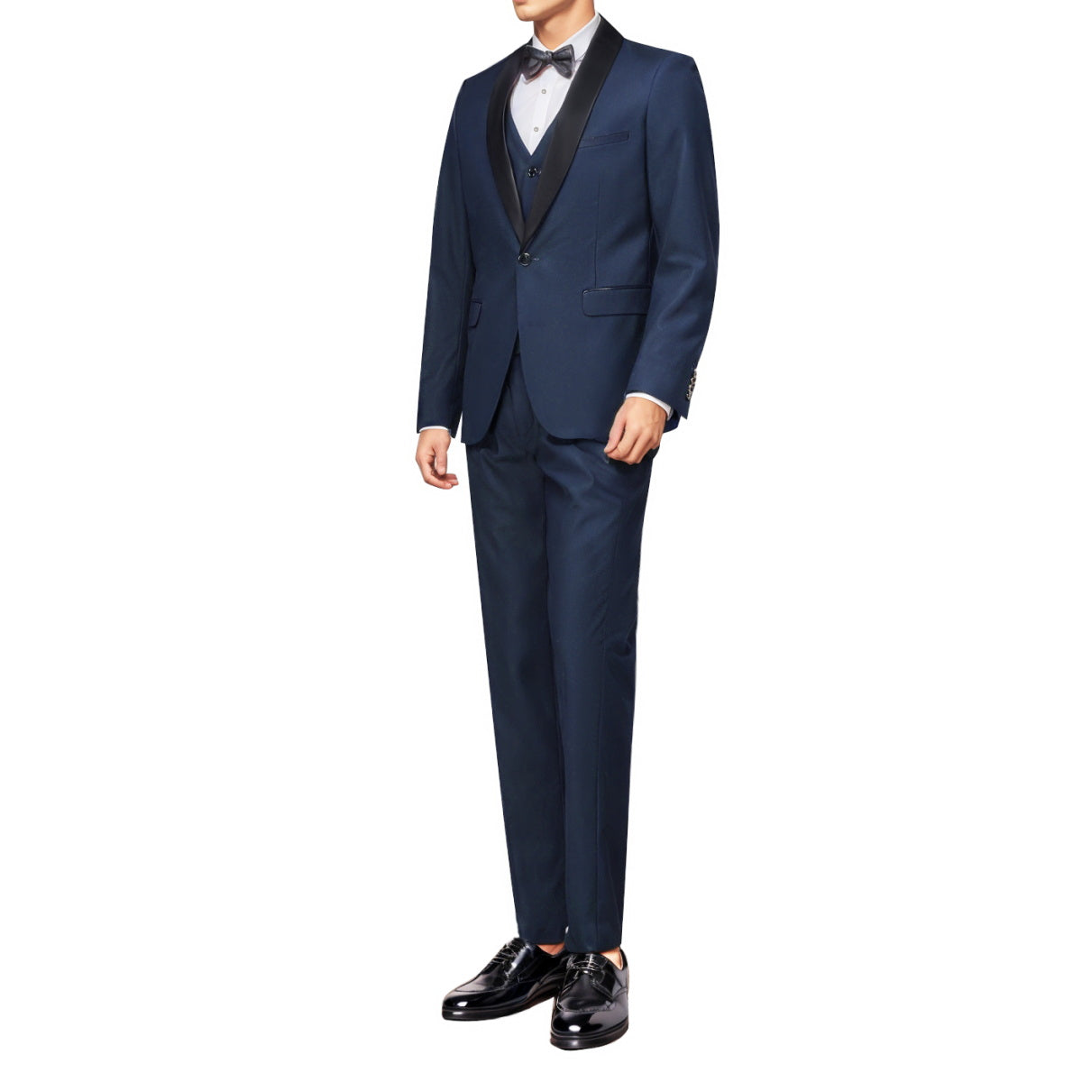 Slim Fit One Button Casual Blue 3 Piece Suit for Men - Business, Wedding & Formal Events | Comfortable & Stylish Office Wear