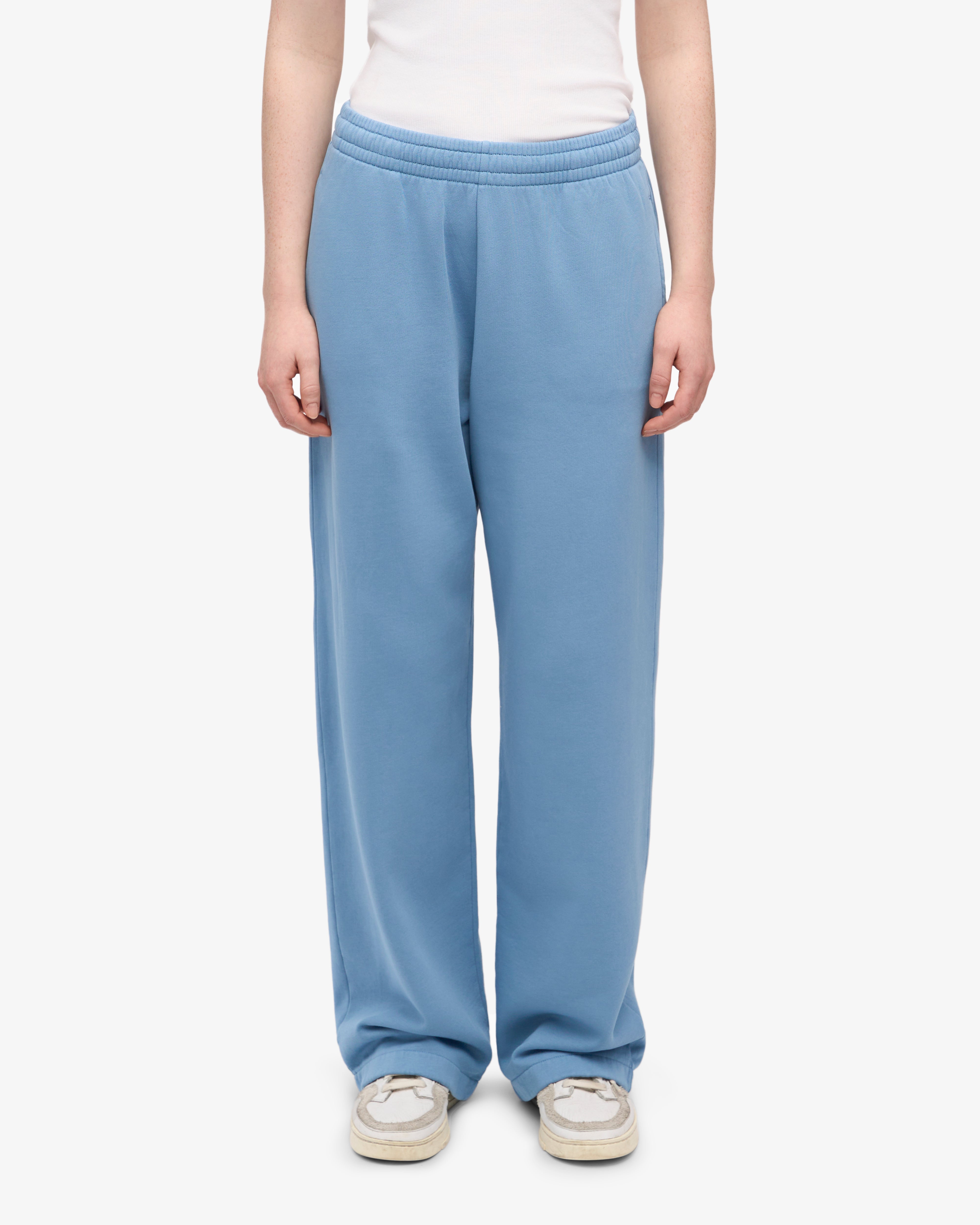 Organic Straight Leg Sweatpants for Women - Soft & Comfortable Seaside Blue Lounge Pants - Perfect for Yoga, Running, Travel & Relaxing at Home