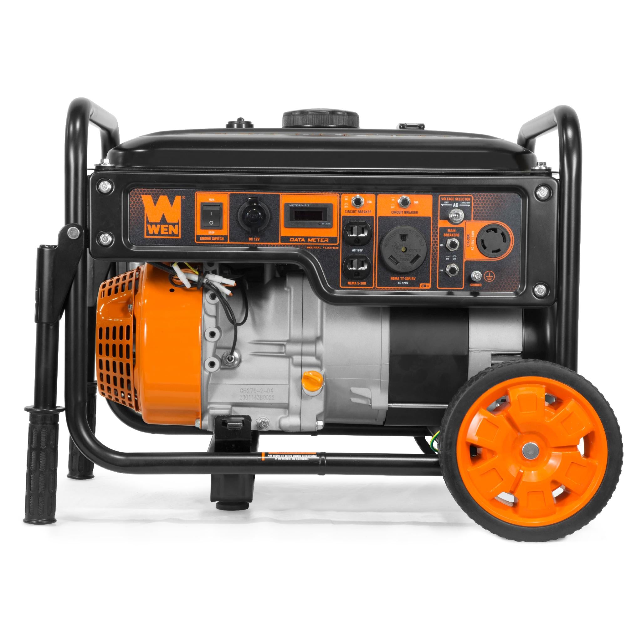 WEN GN6000 6000W Portable Generator with Wheel Kit - CARB Compliant, RV Ready for Camping & Emergency Power Backup