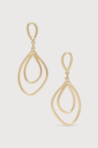 Elegant Open Double Oval Abstract Dangle Earrings for Women - Boho Chic Statement Jewelry for Parties, Weddings & Everyday Wear