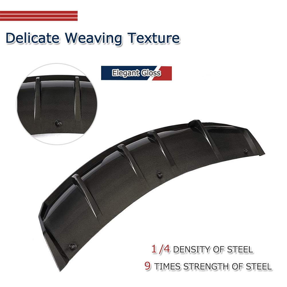 Premium Real Carbon Fiber Rear Diffuser for Tesla Model 3 (2017-2023) - Bumper Cover, Lower Lip Spoiler & Valance Protector - High-Performance Body Kit - Enhance Style & Aerodynamics for Street & Track Racing