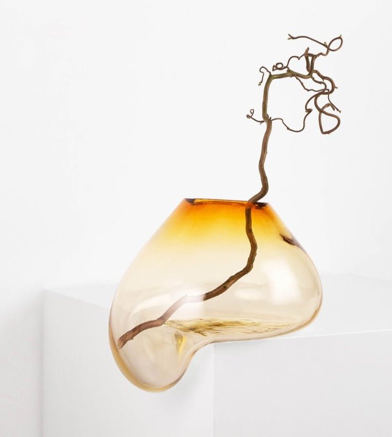 Noom Gutta Vase - Modern Ceramic Flower Vase for Home Decor, Wedding Centerpieces & Office Desk Accessories
