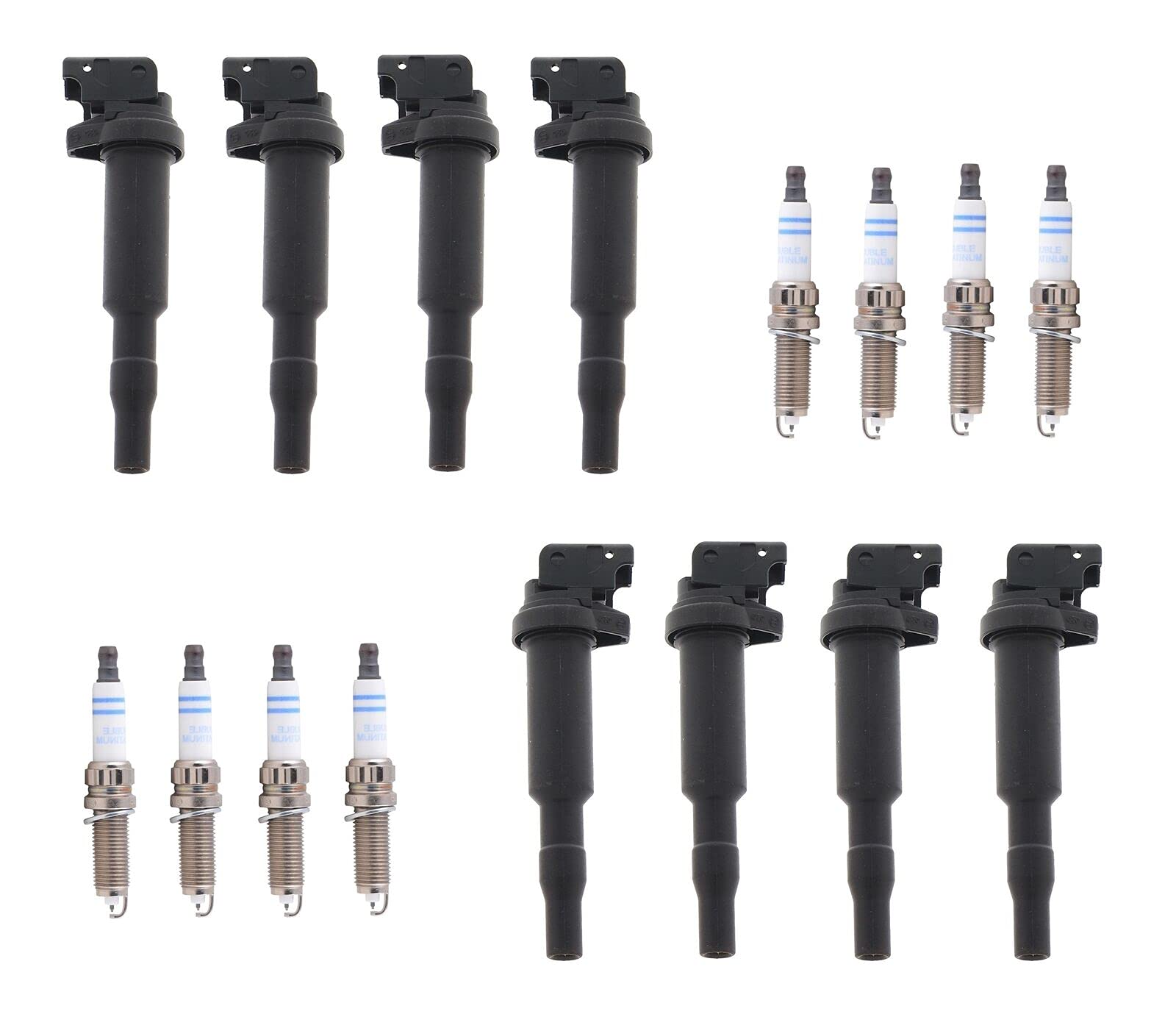 8x Ignition Coils & 8x Spark Plugs Replacement Kit Compatible with BMW F07 F10 F12 4.4L V8 Engine - Perfect for Performance Tuning & Engine Maintenance
