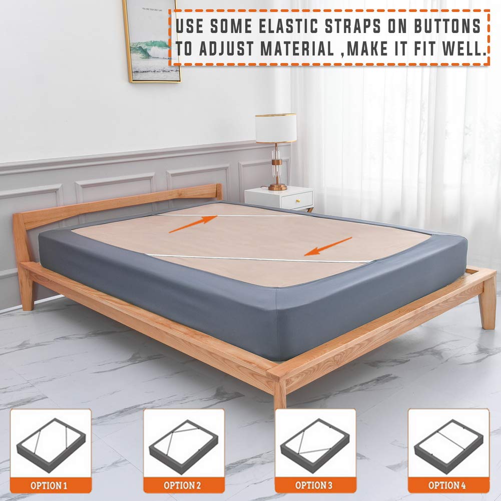 Premium Twin Six Bed Box Spring Cover & Mattress Protector Encasement - Full/Full XL Size, Grey - Upgrade Your Bed Skirt for Luxury Bedroom Decor & Mattress Protection