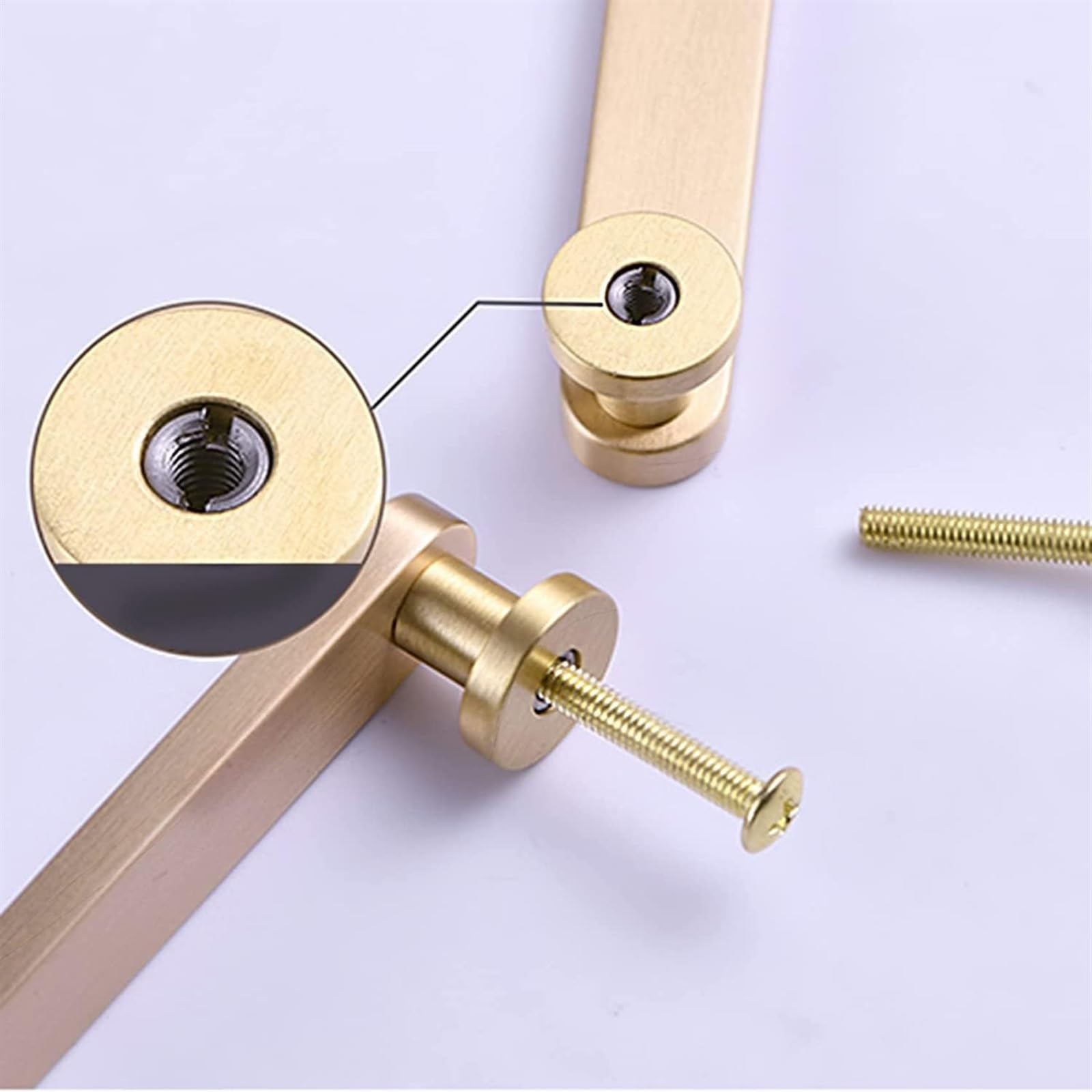 Vintage Solid Brass Cabinet Knobs and Drawer Pulls - 2 Pack Antique Furniture Handles with Screws for Kitchen, Dresser, Wardrobe & Bathroom - Durable Retro Hardware for Cabinets & Drawers